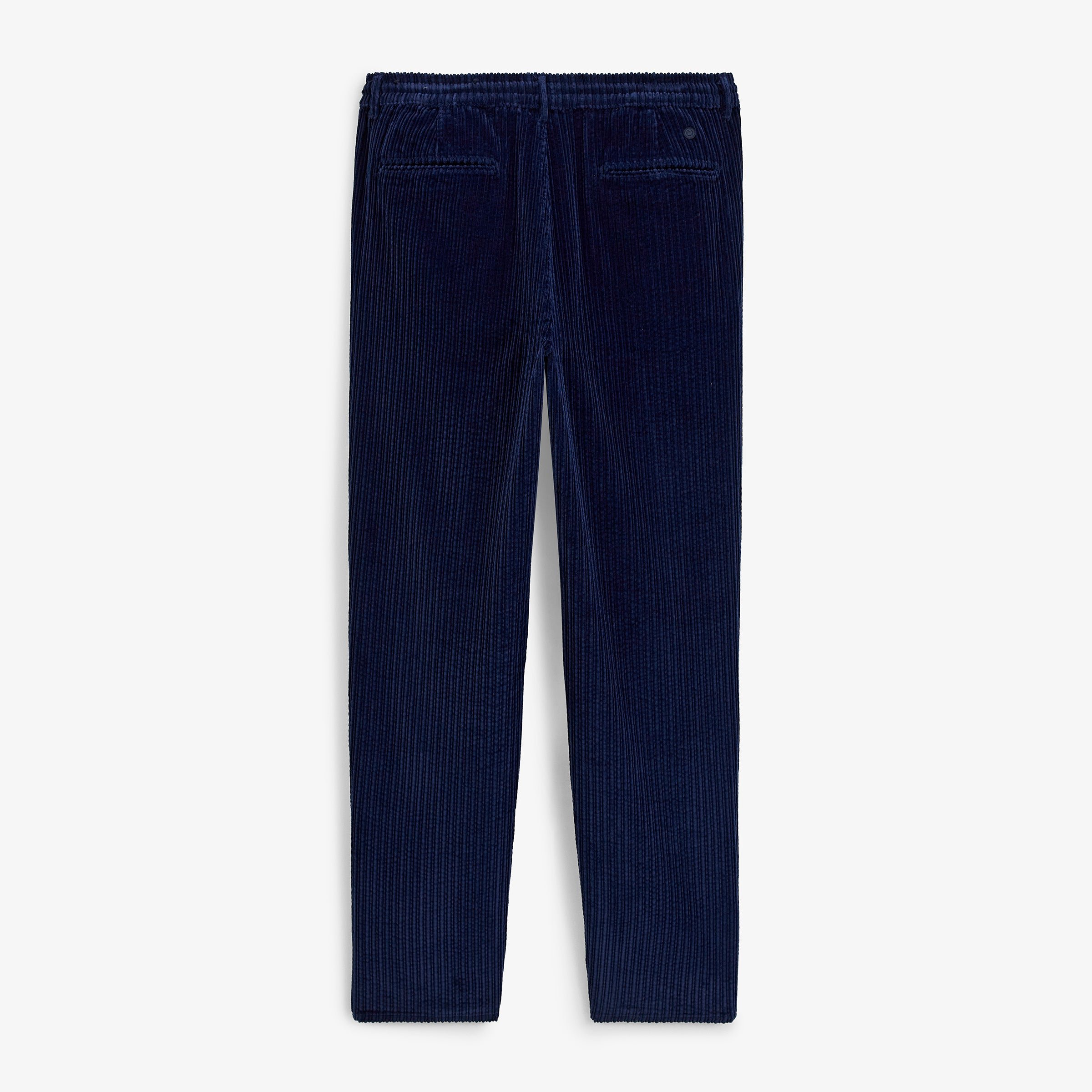 Navy blue stretch corduroy pants with elasticated waist SERGE BLANCO Blue