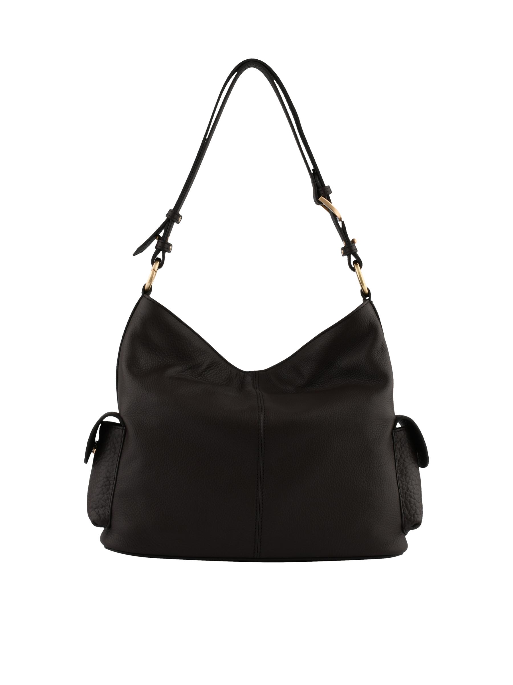 Calfskin leather shoulder bag | Brown POURCHET Women