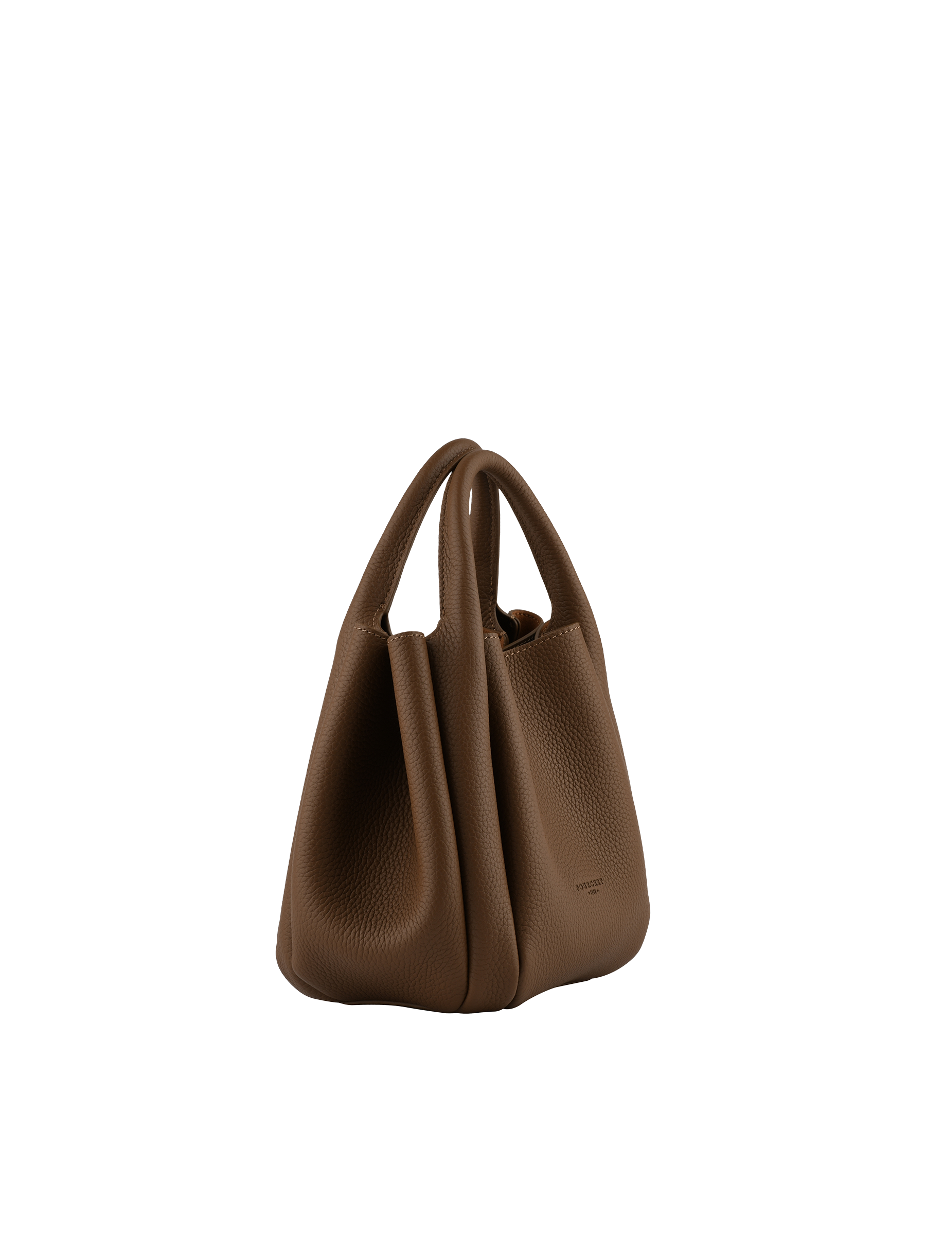 Calfskin leather handbag POURCHET Beige