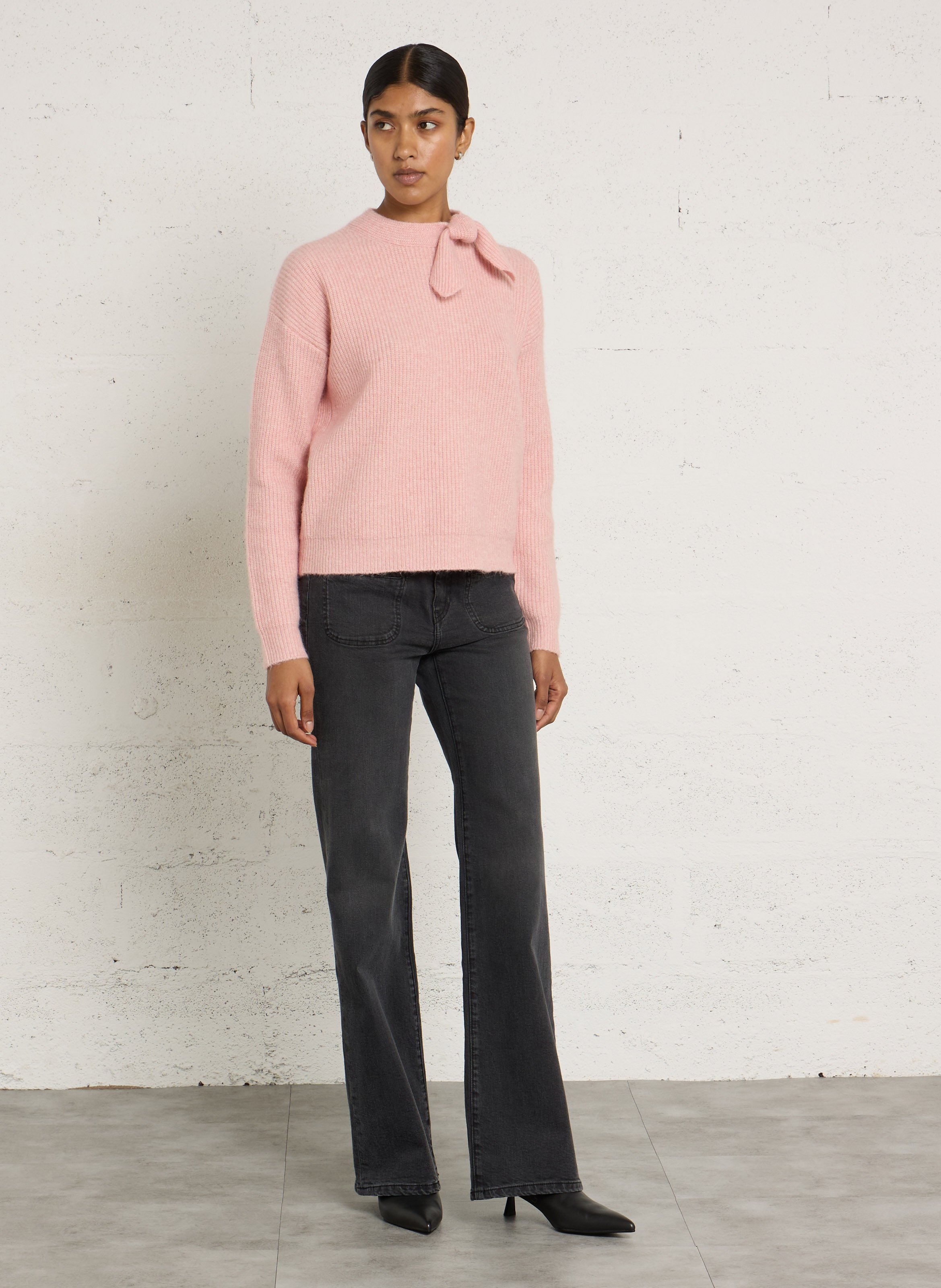 Flared Jeans aus Baumwoll-Mix mit hohem Bund ACQUAVERDE Schwarz