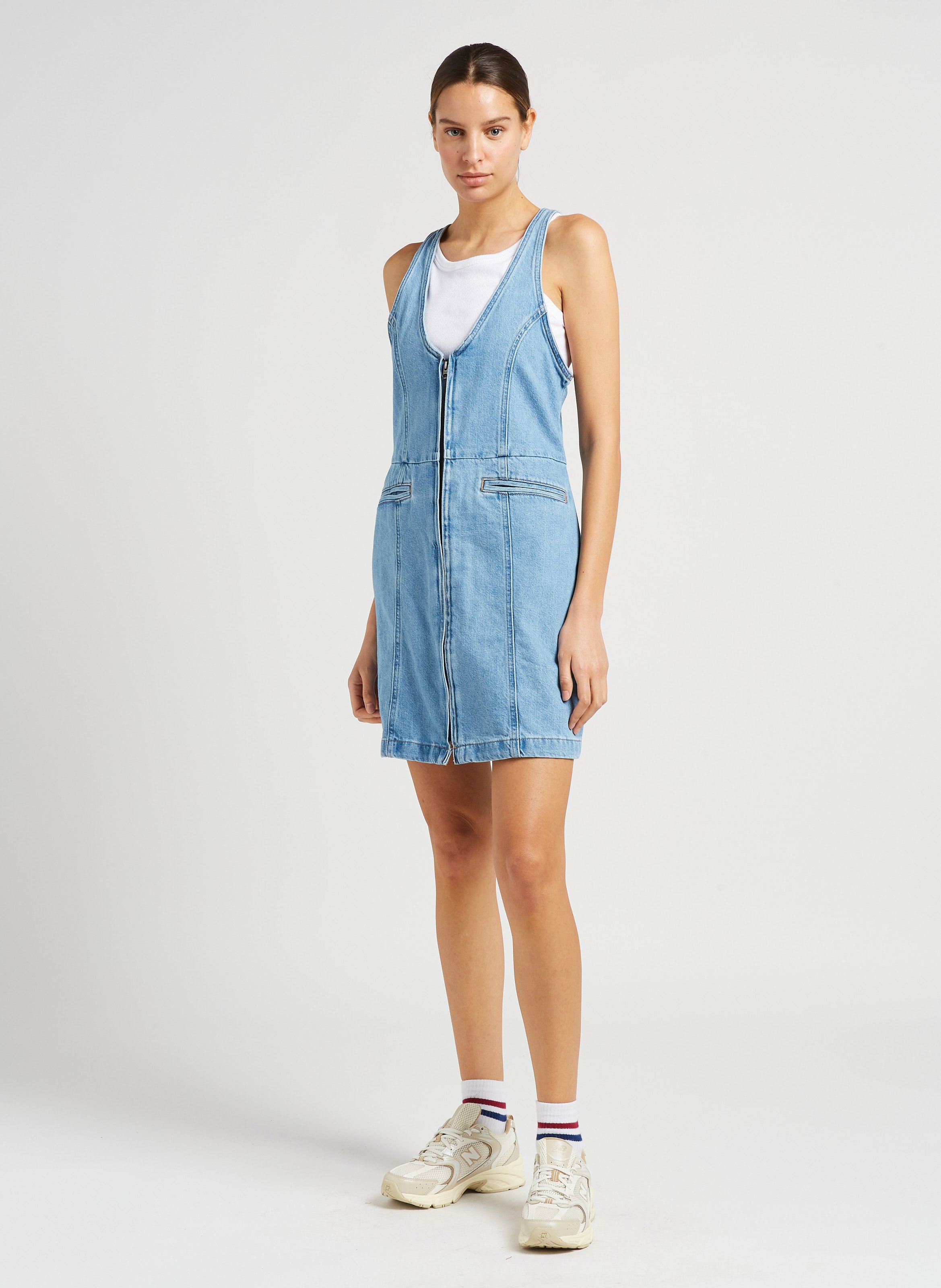 Short cotton denim dress LEVI&#039;S Raw denim
