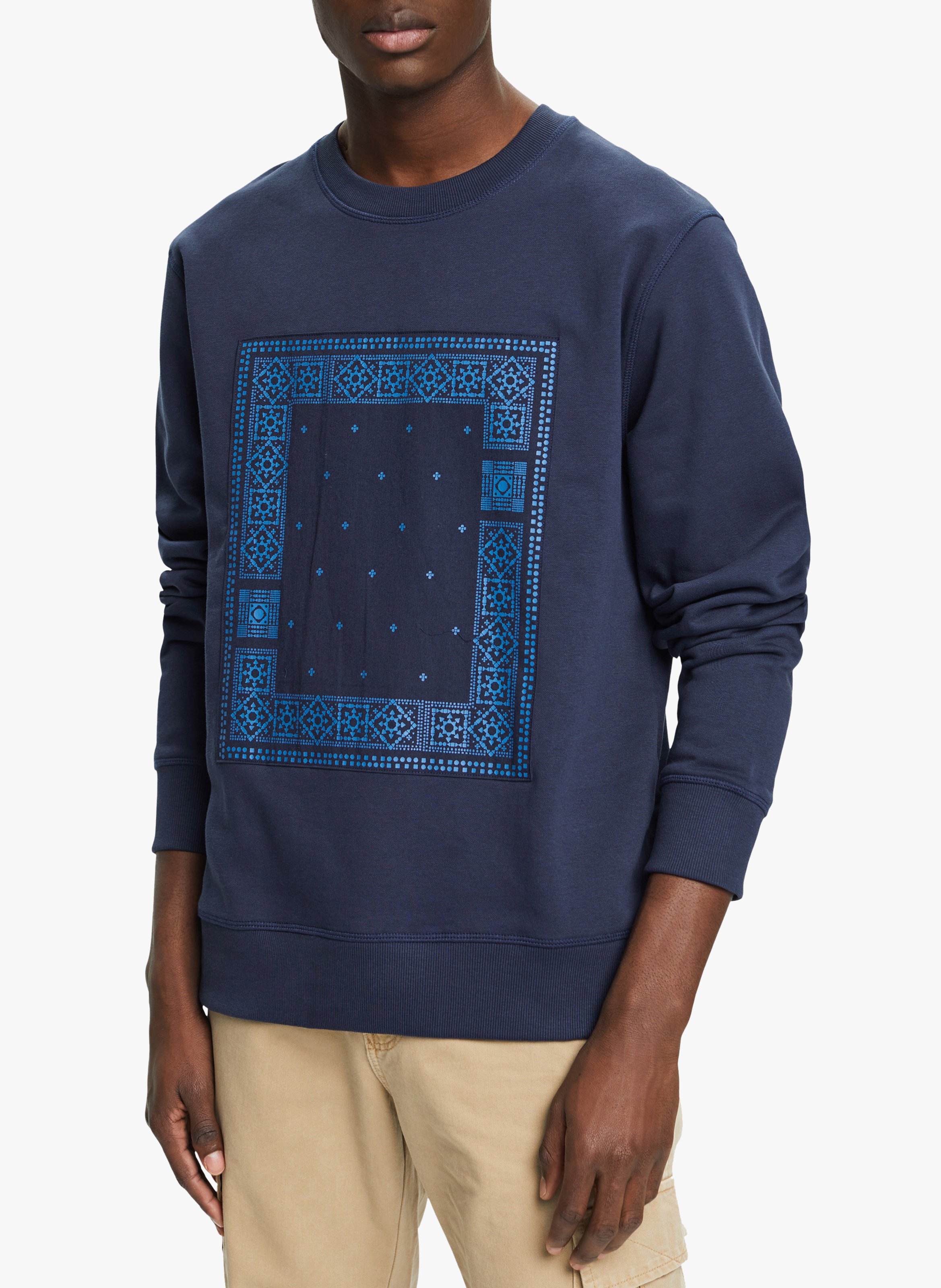 Sweat imprimé en coton BleuESPRIT