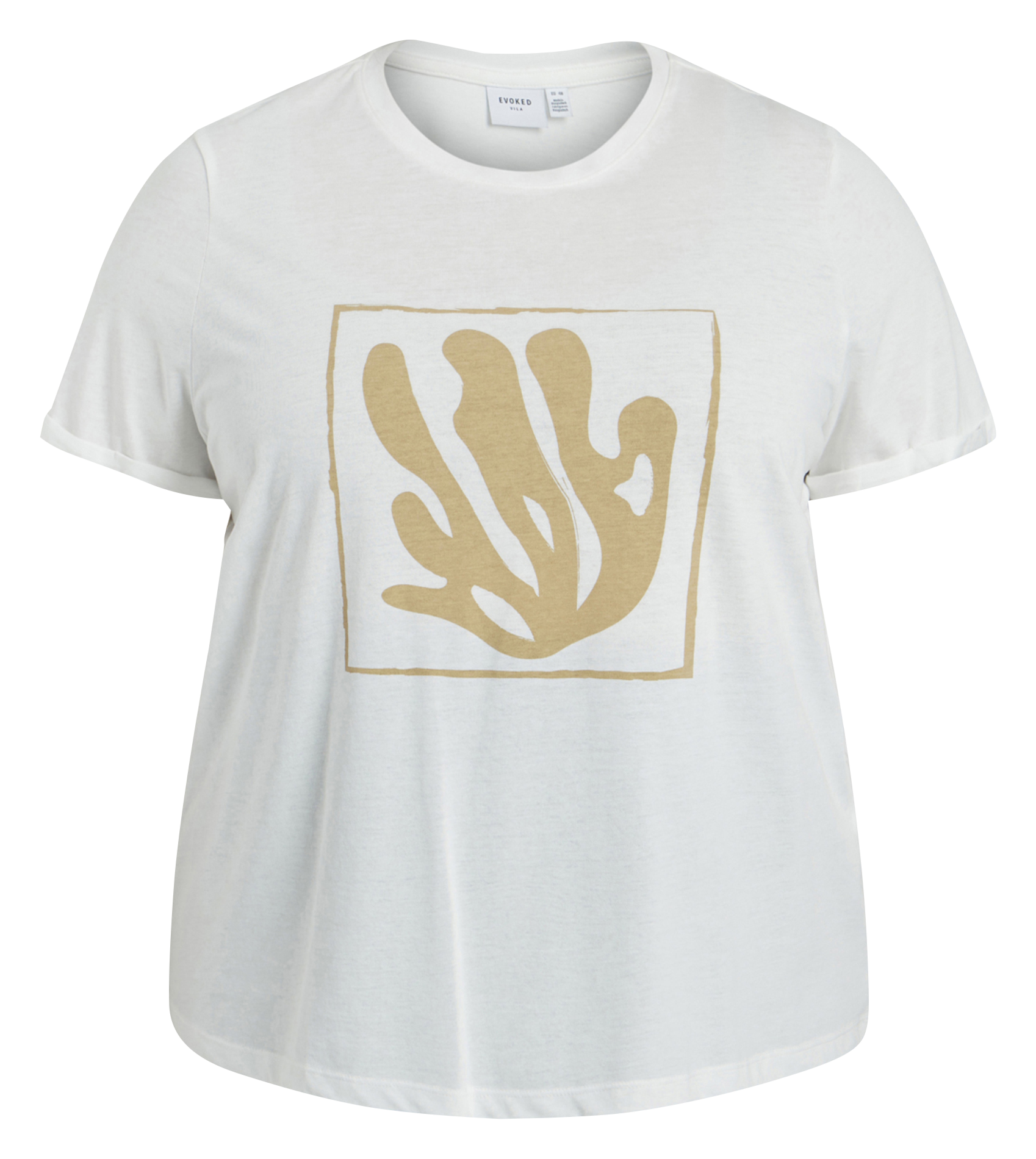 Round-neck cotton-blend T-shirt EVOKED White