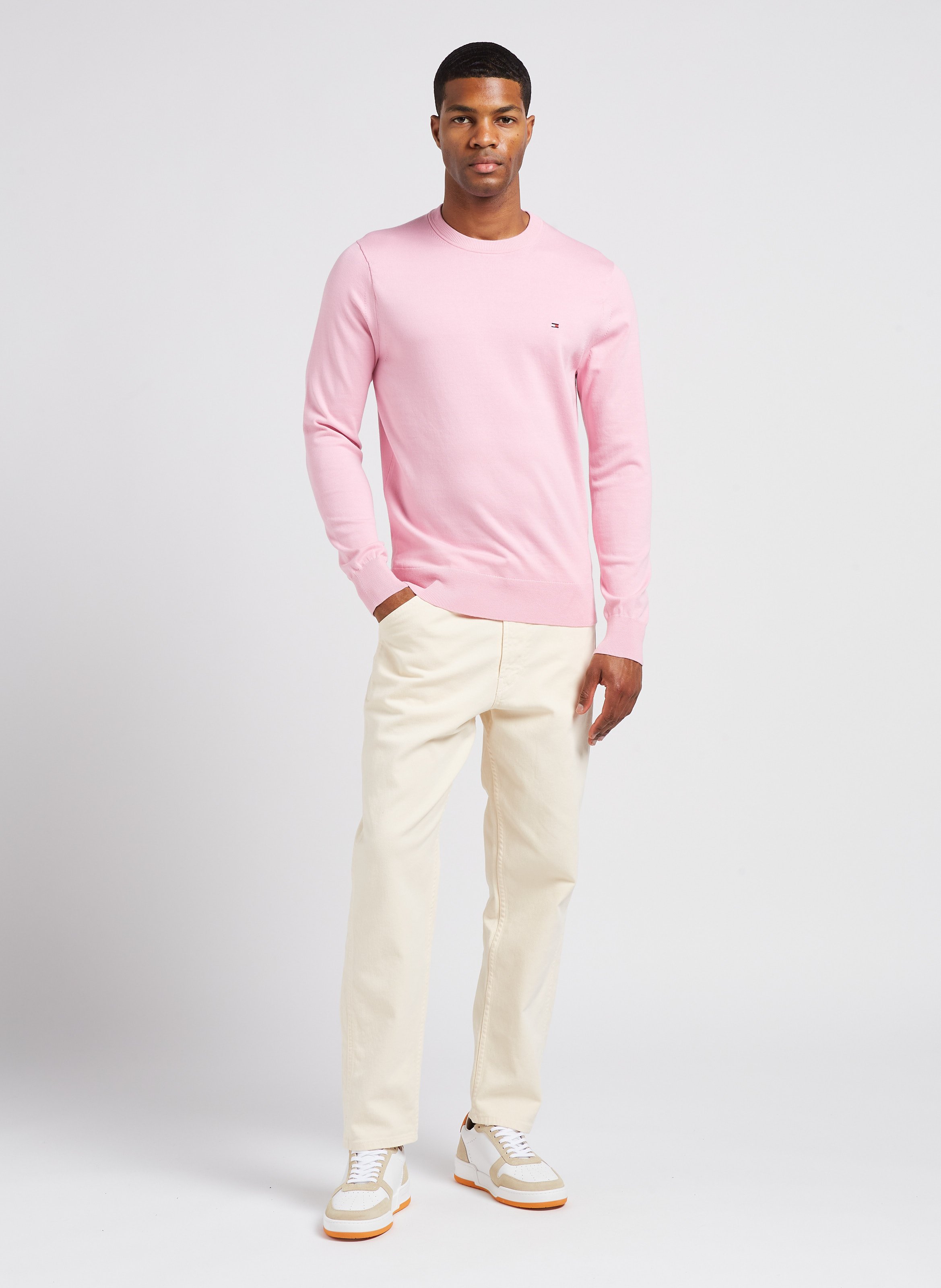 pink sweater outfit men
