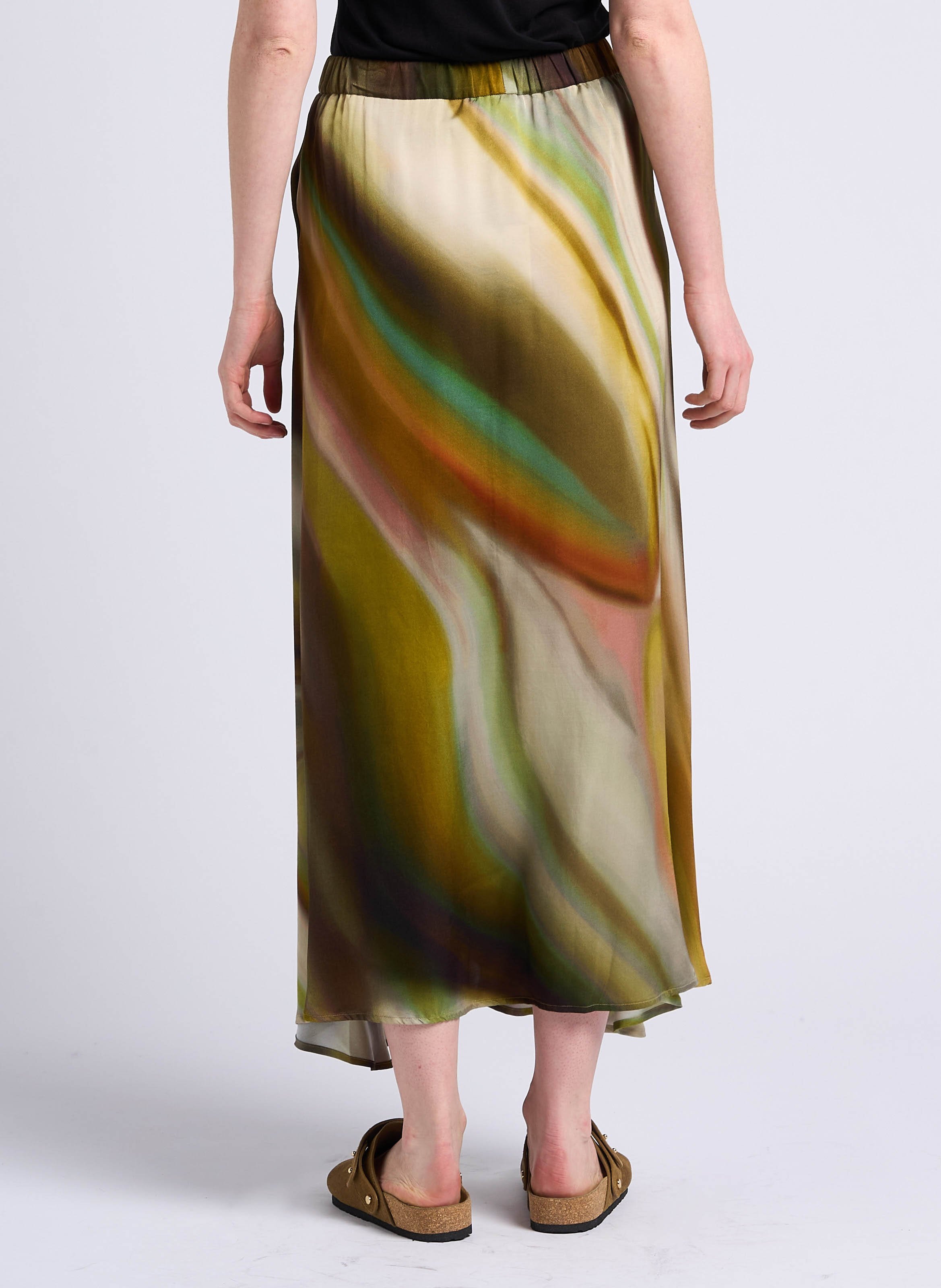 Long asymmetric skirt DIEGA Multicolored