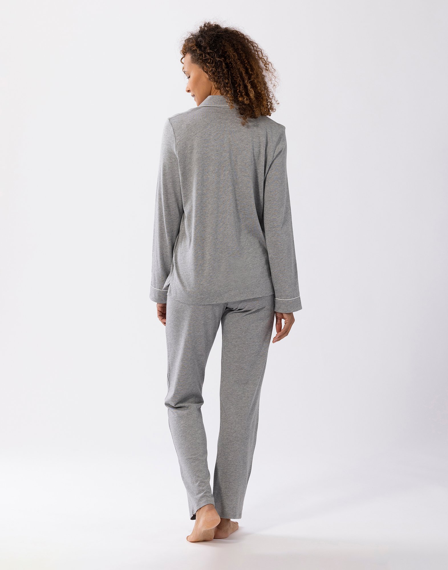 Buttoned cotton modal pajamas LE CHAT Grey
