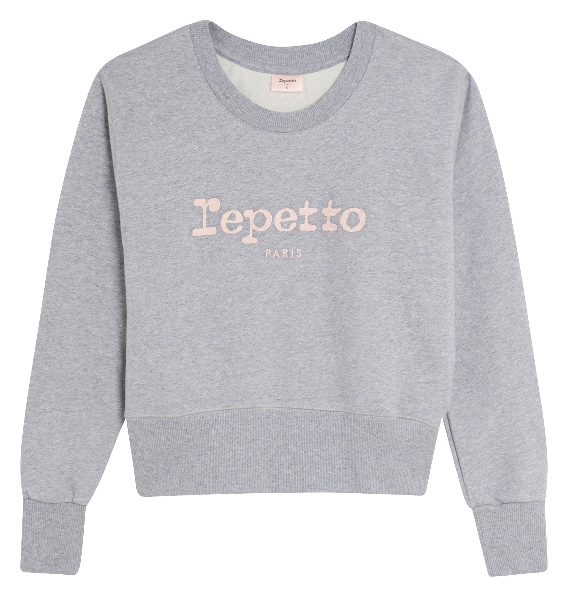 Katoenen sweater met ronde hals en logo REPETTO Grijs