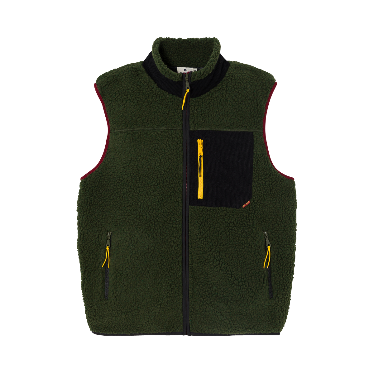 Sleeveless Sherpa Zip-Up Vest BILLYBELT Khaki