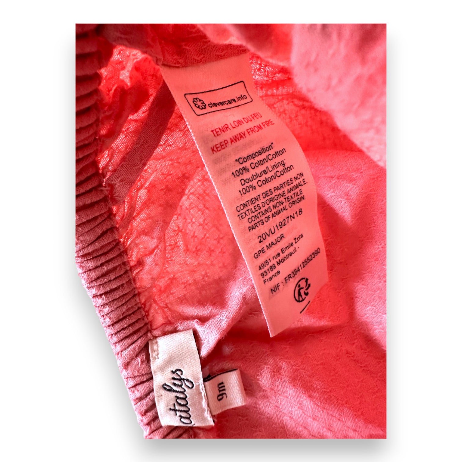 Pink Baby Set - 9 months NATALYS - Seconde Main Pink