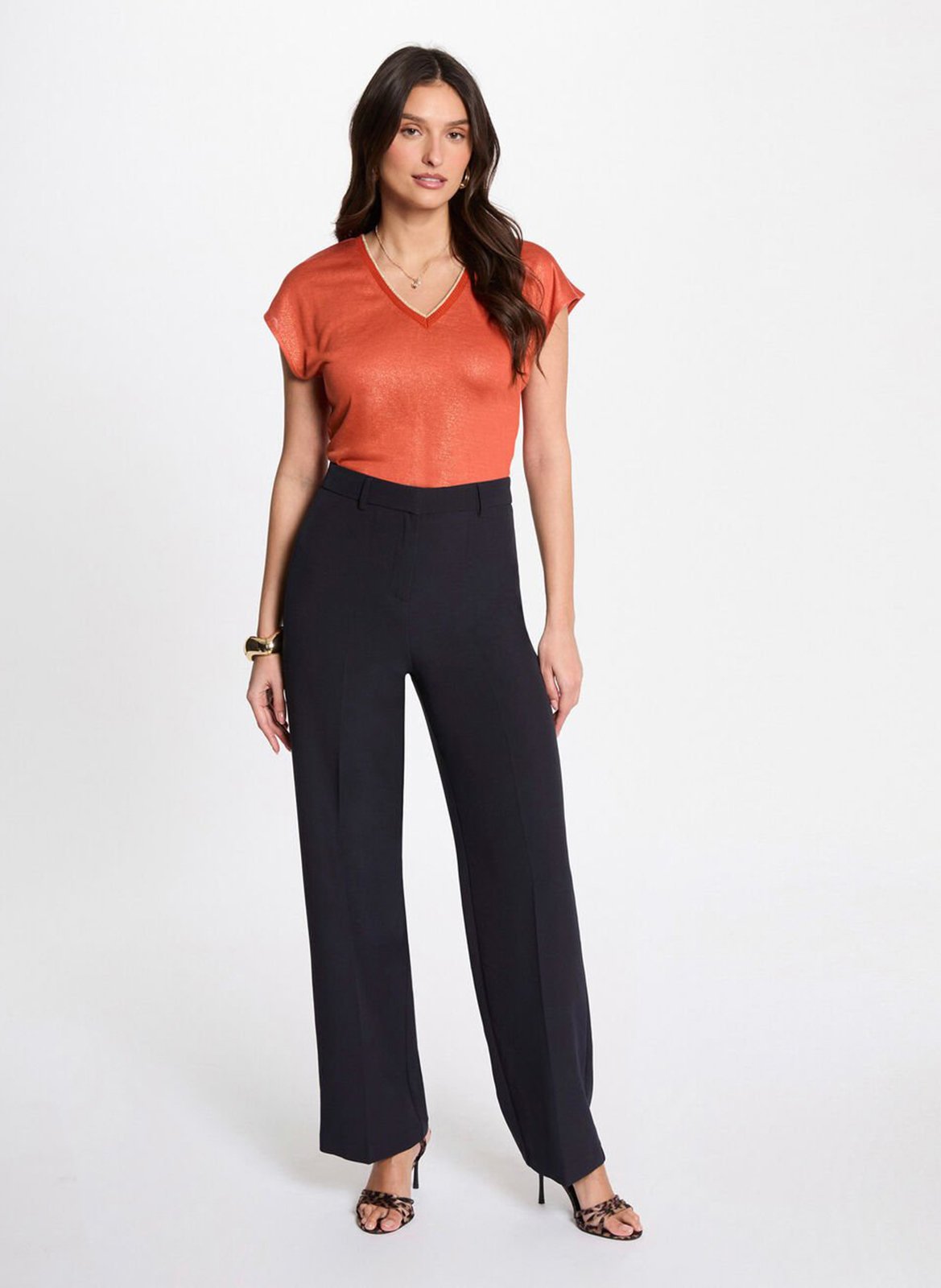 Bundfaltenhose - gerader Schnitt MORGAN Blau