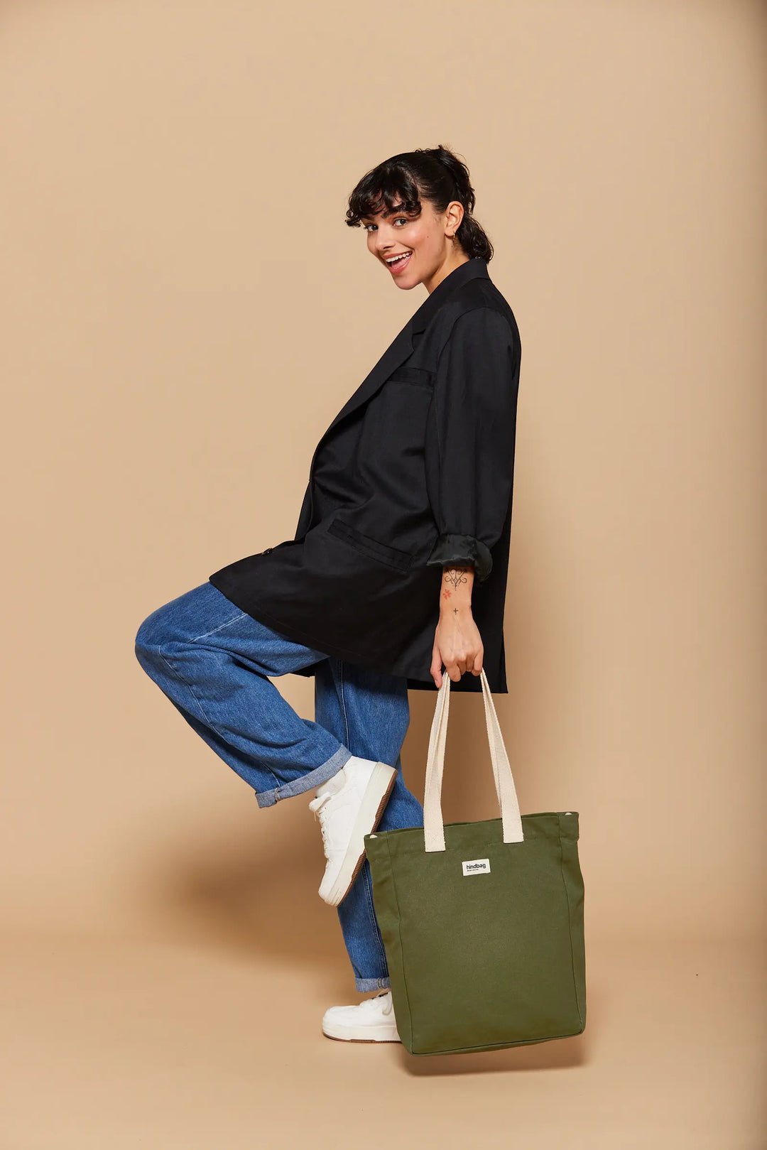 Cotton tote bag HINDBAG Khaki