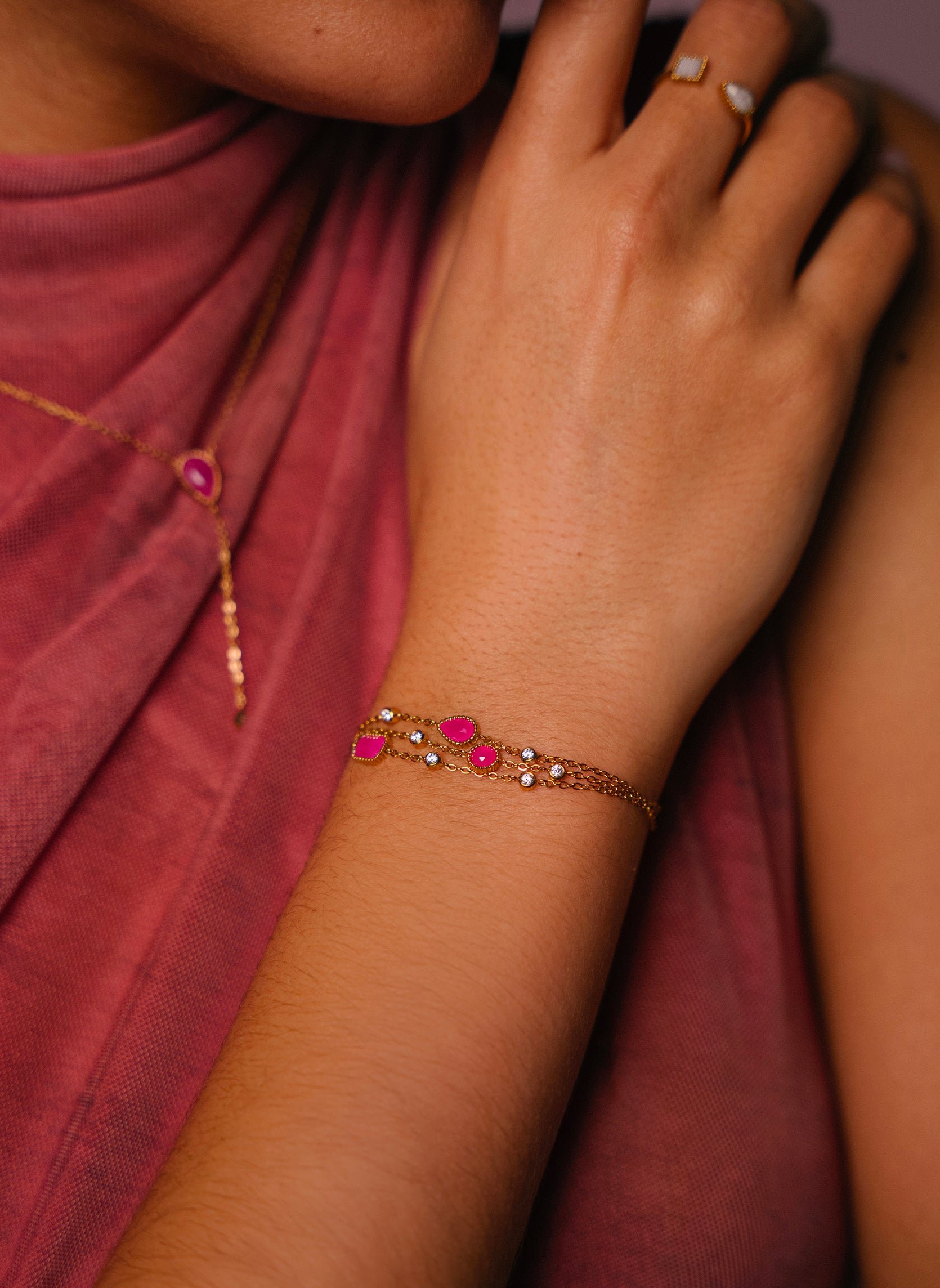 Hera chain bracelet AEC Paris Pink