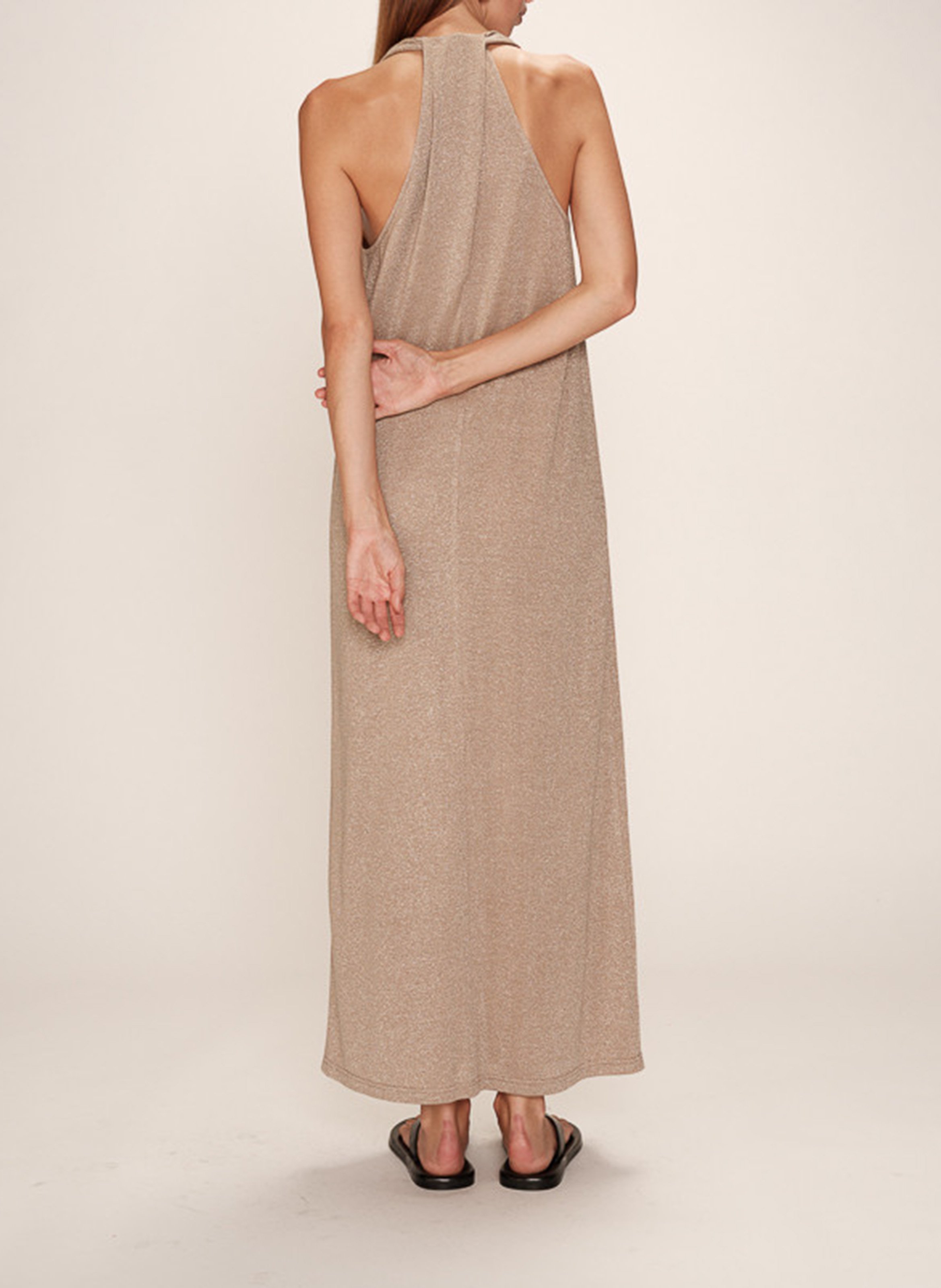 Long V-neck dress GRACE ET MILA Brown
