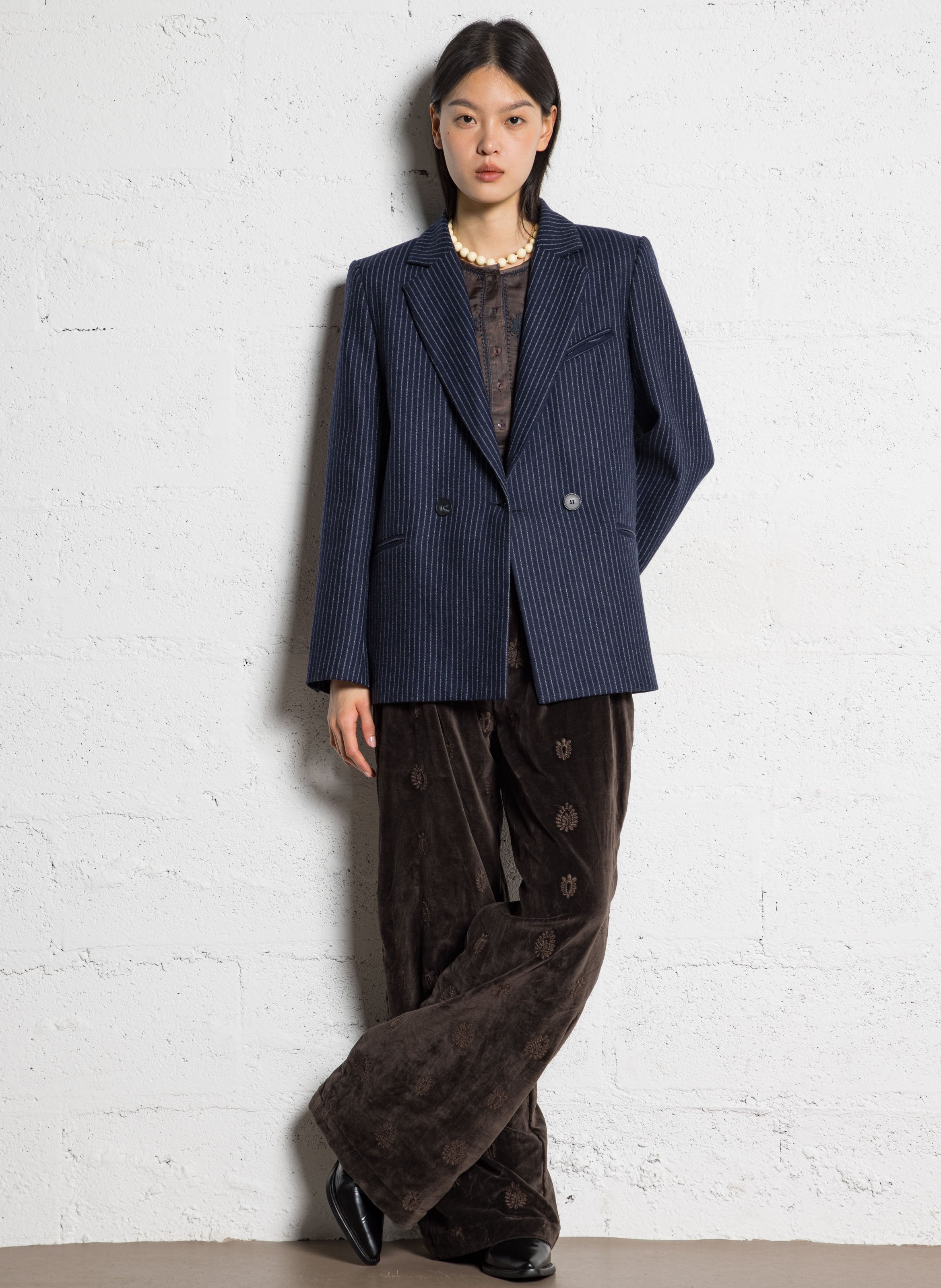 Fitted wool-blend suit jacket MAISON HOTEL Blue