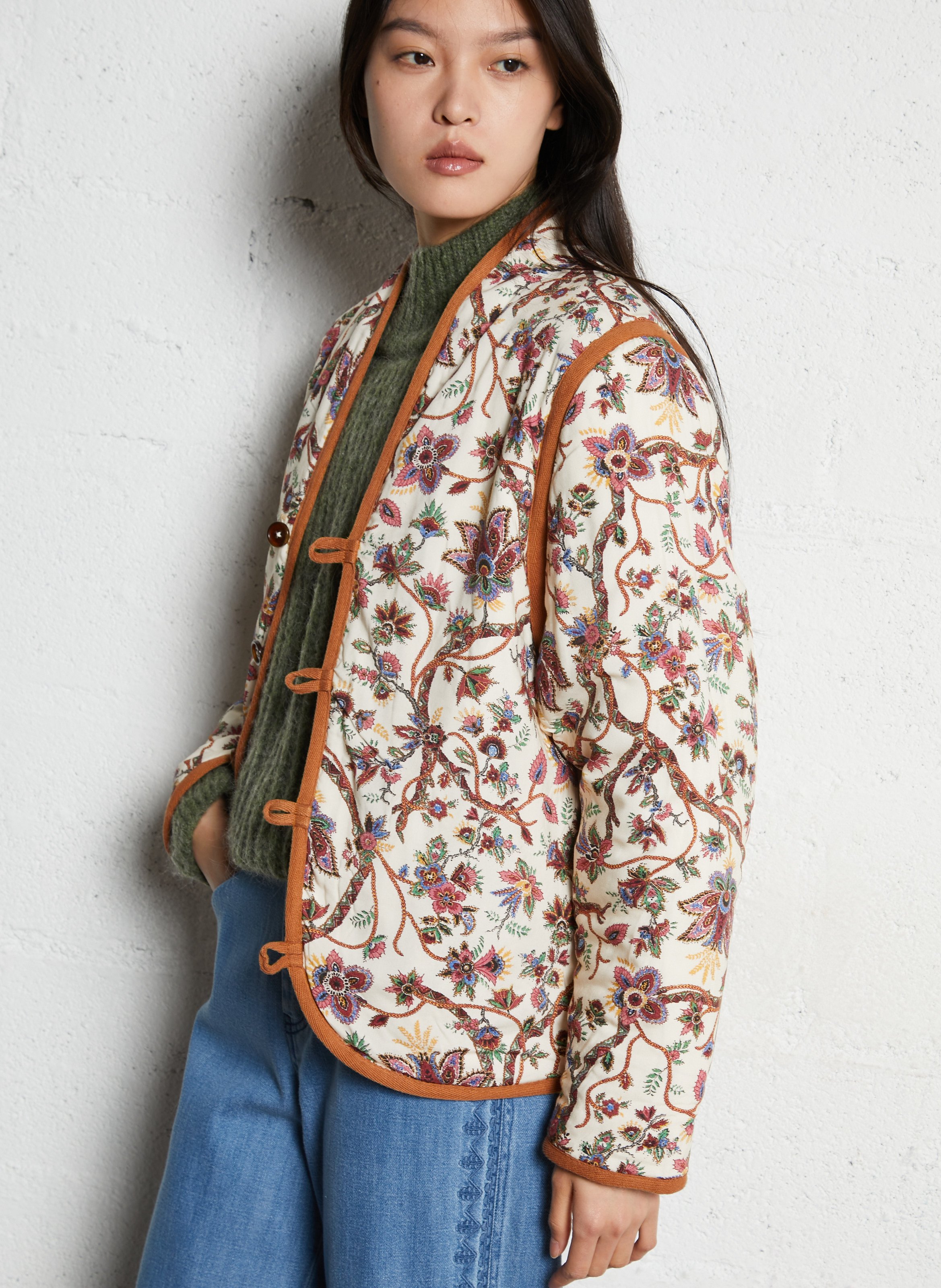 Floral print v-neck jacket LOUISE MISHA Black