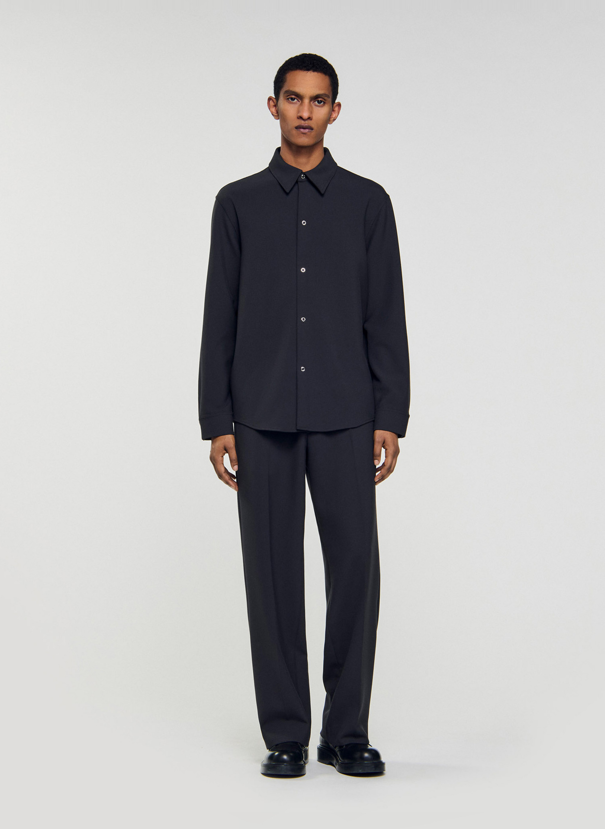 Chemise droite à col classique  SANDRO Gris