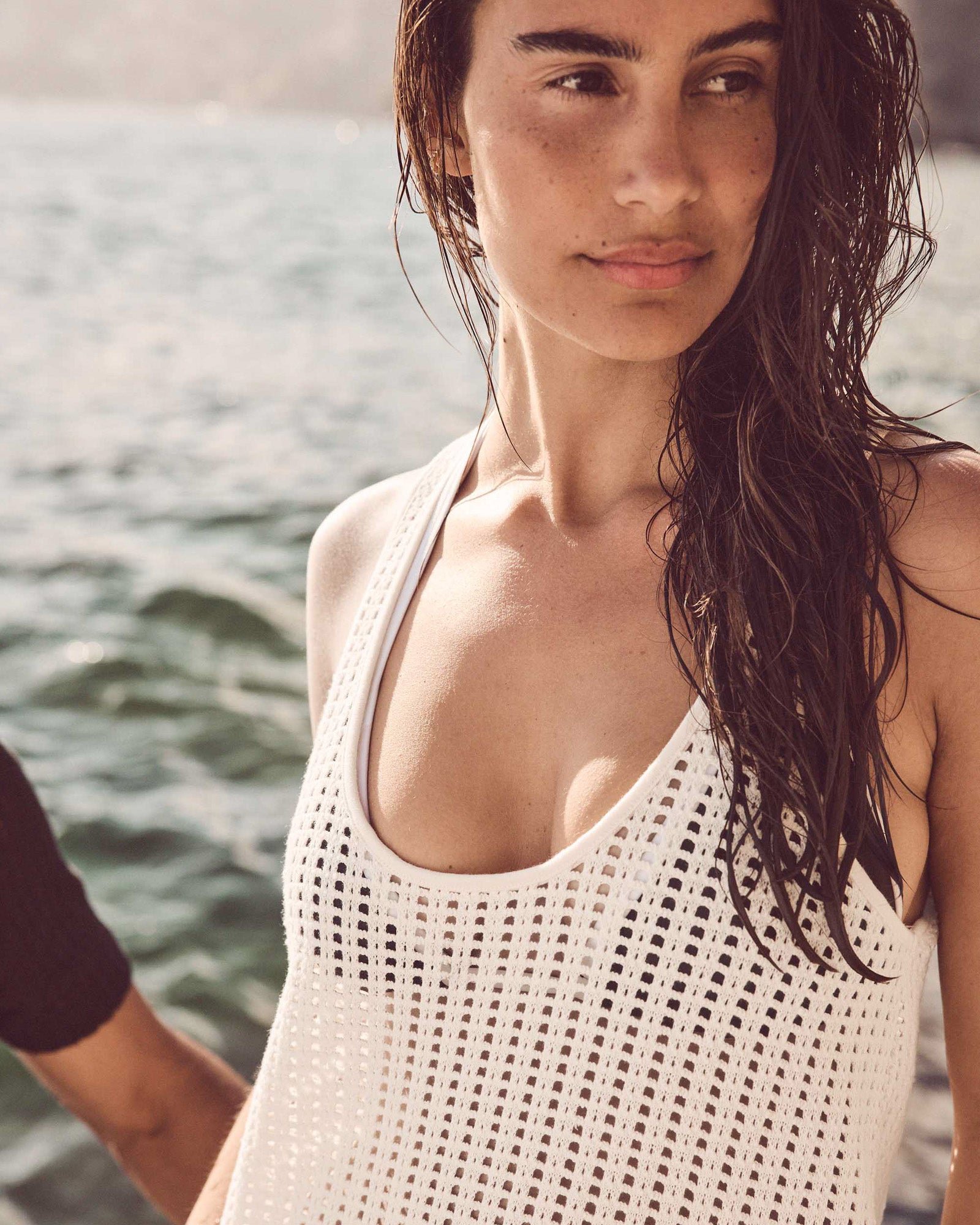 Euginia long cotton knit dress JOTT White