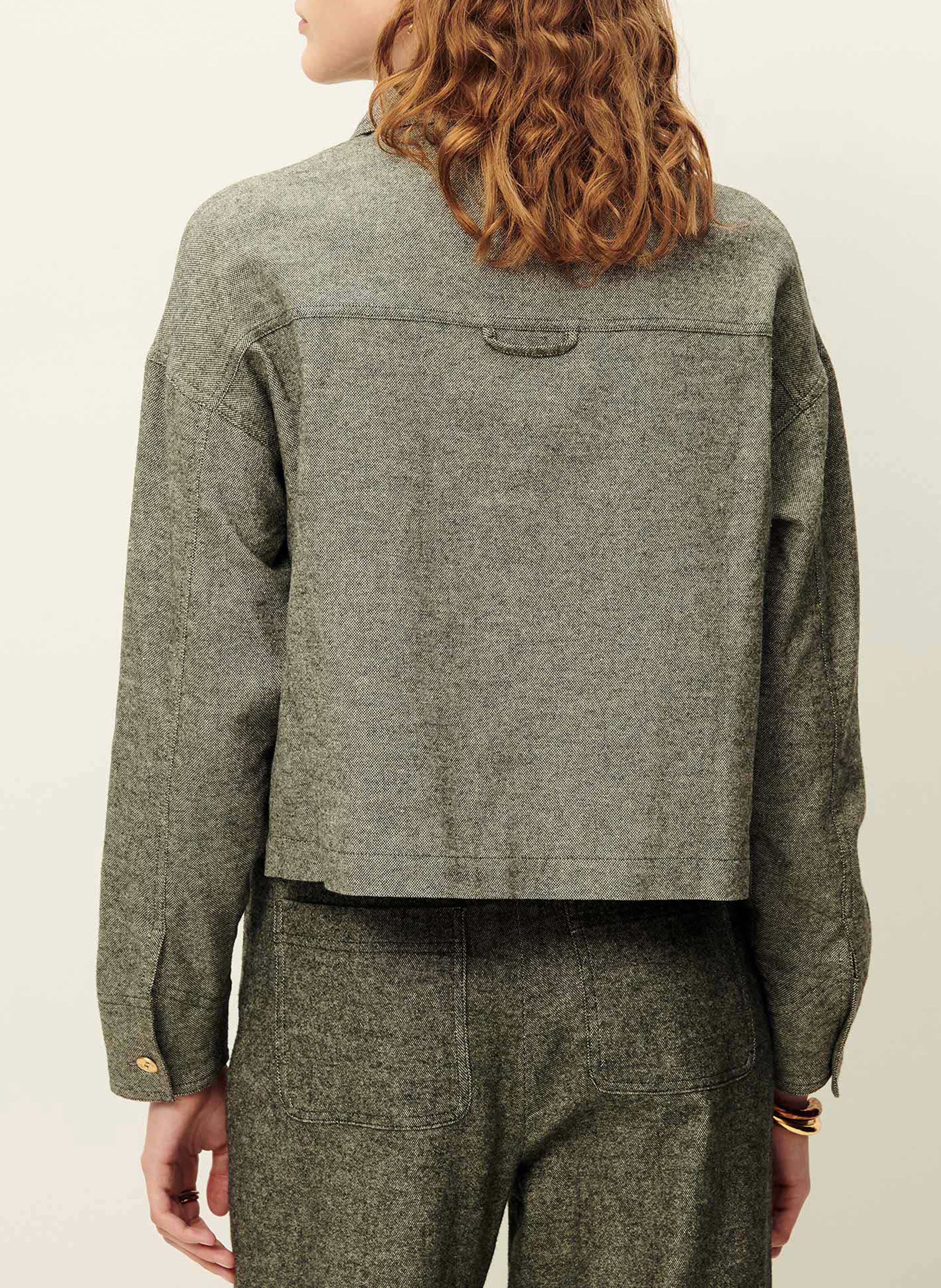 Recht overshirt met klassieke kraag | katoenblend SESSUN Grijs