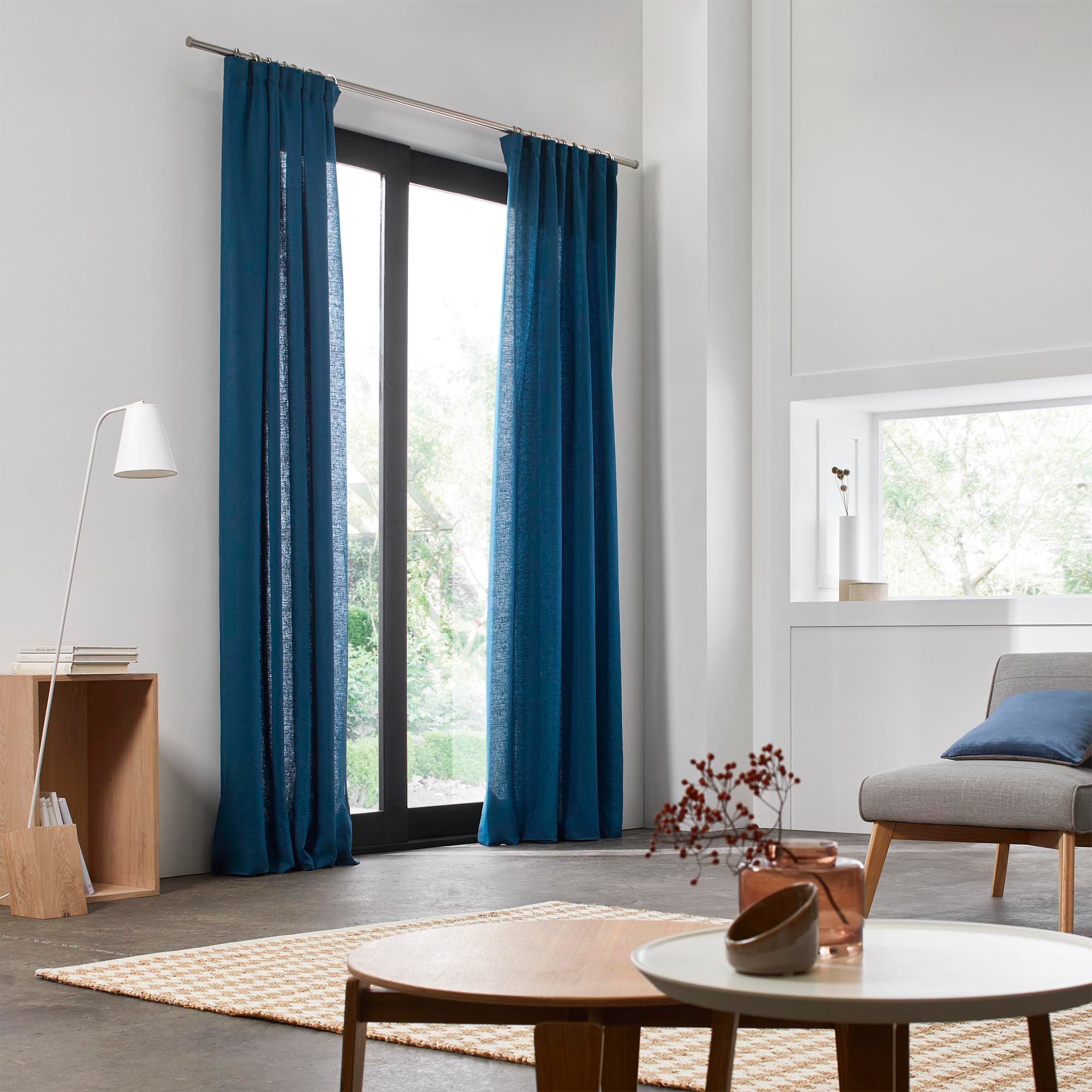 Pleated ribbon curtain MADURA Blue