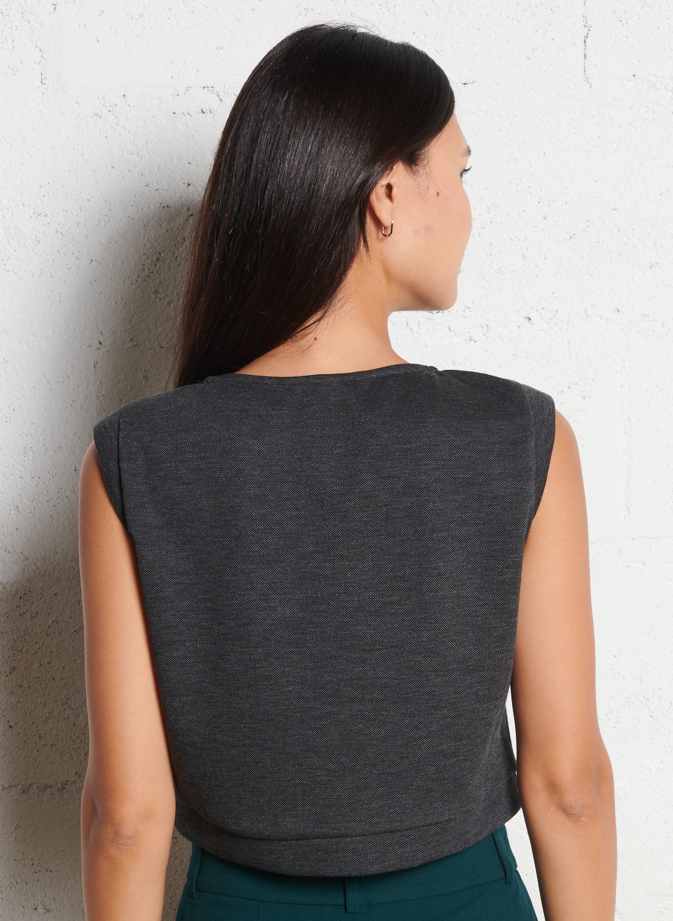 Knit crop top I CODE Grey