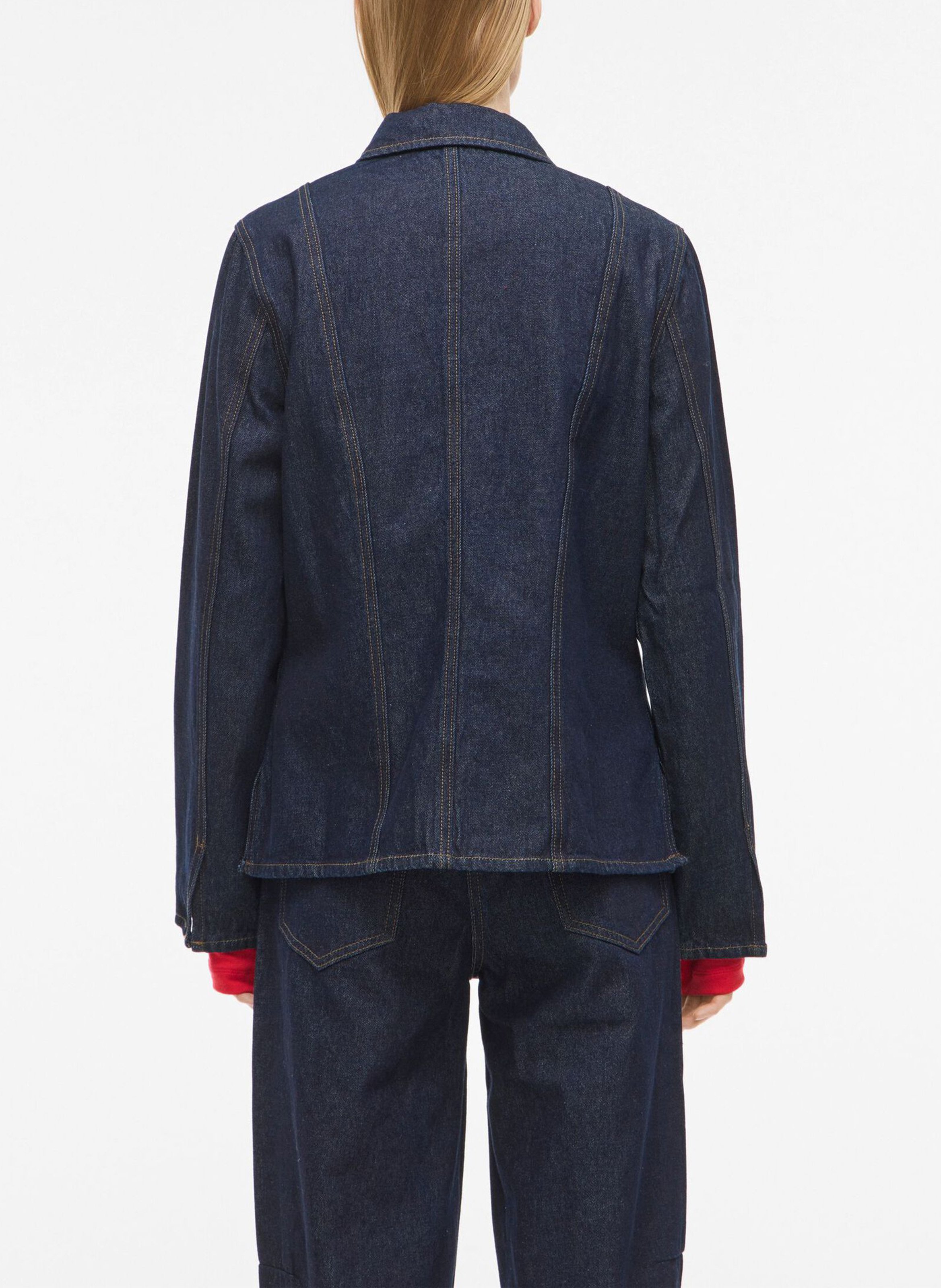 Classic collar shirt in cotton denim ROUGE EDIT Blue