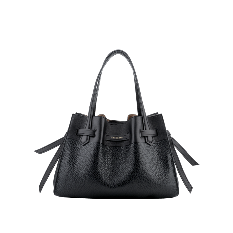 Handbag - cowhide leather POURCHET Black