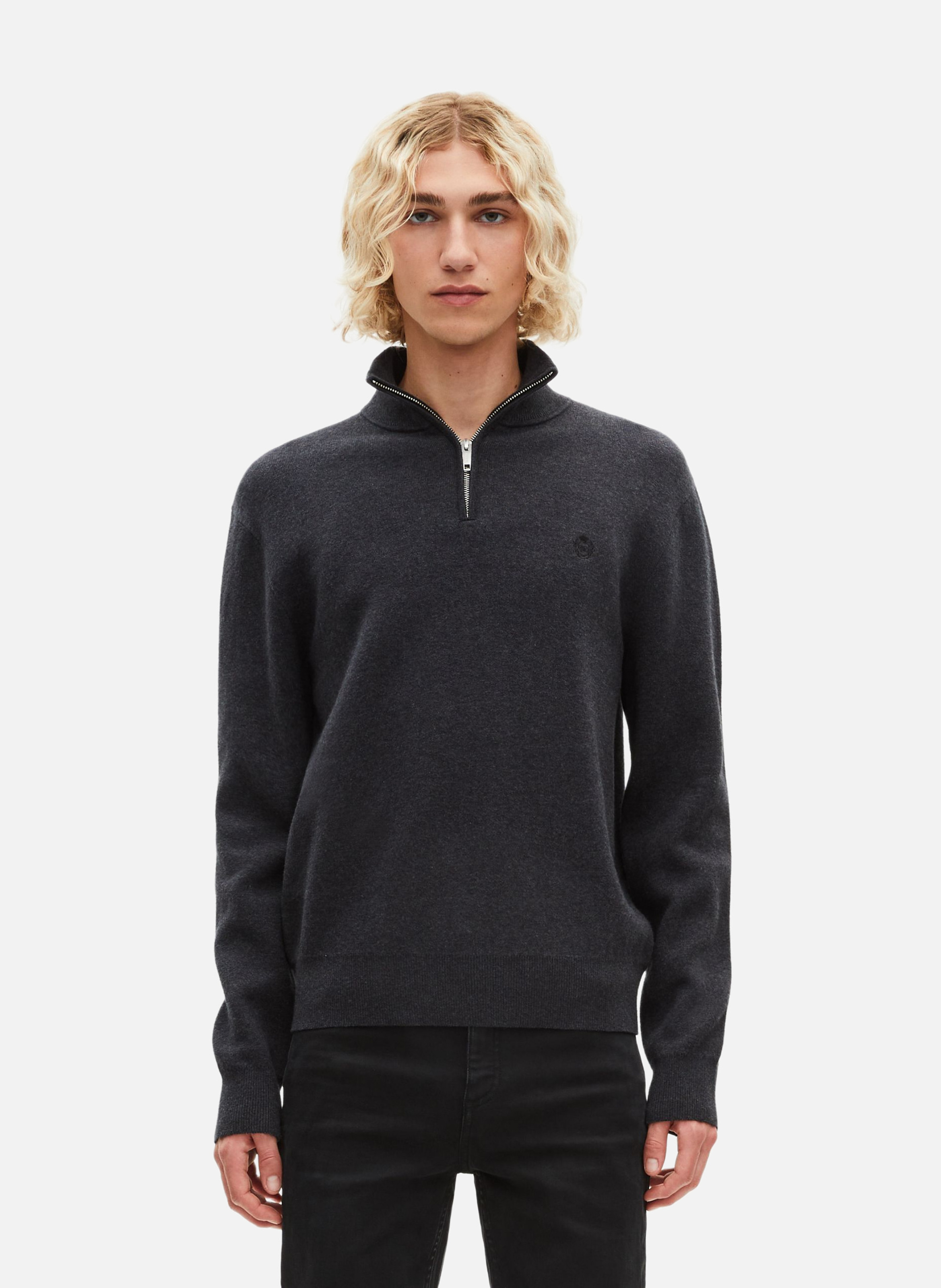 Double-sided trucker collar sweater THE KOOPLES Grey