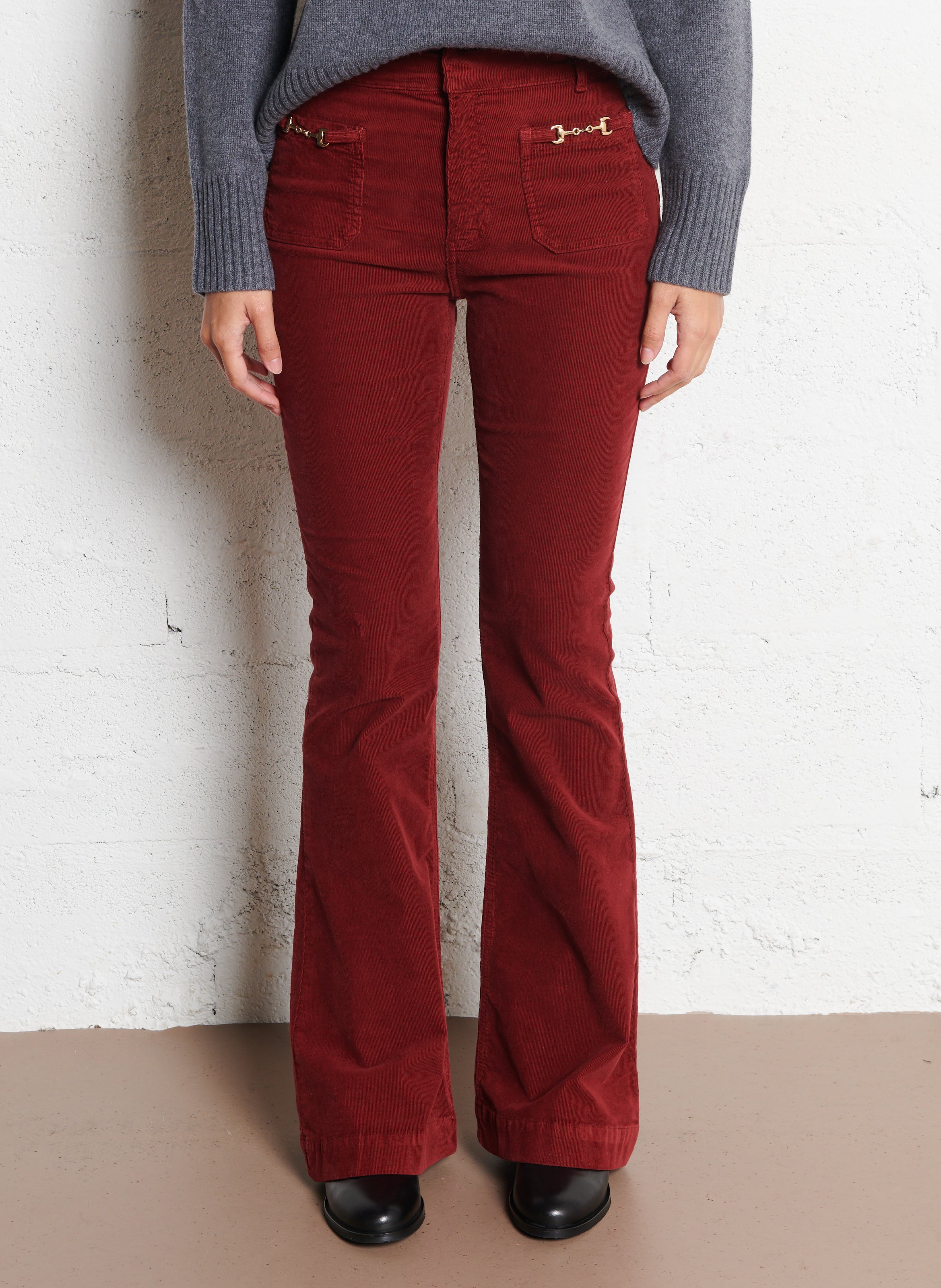 Flared Hose aus Baumwoll-Mix BERENICE