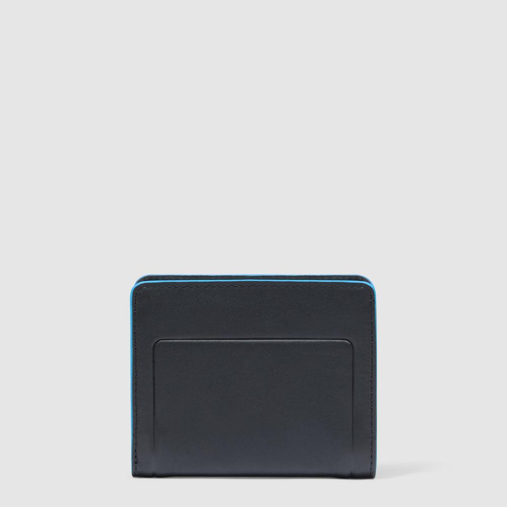 Women's small leather wallet with coin pocket, credit card slots, RFID protection PIQUADRO Black