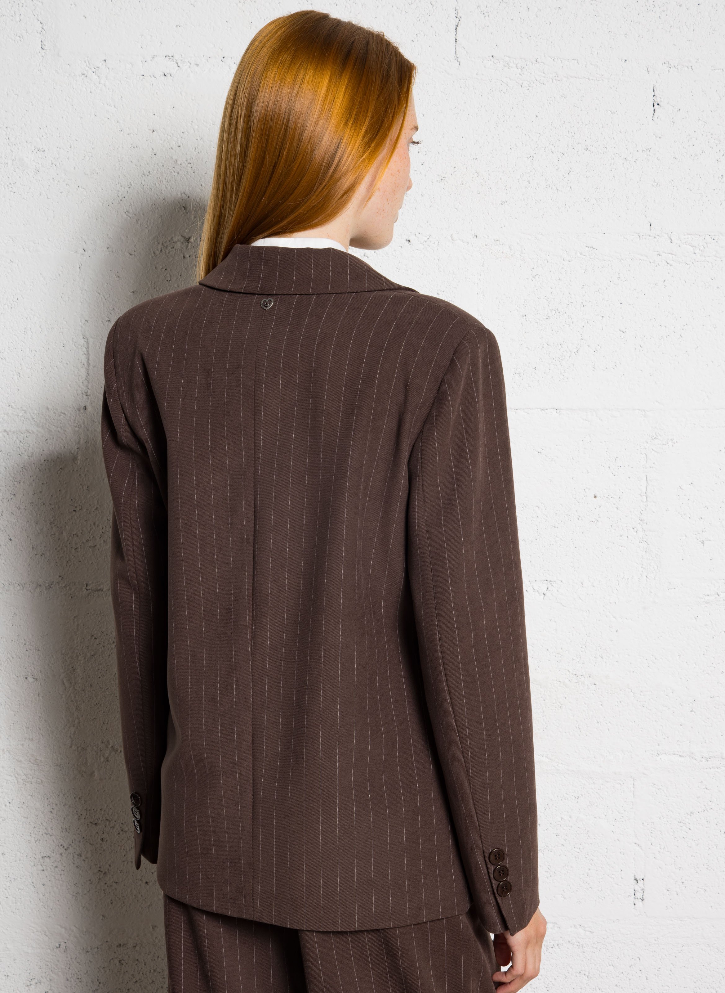 Gestreepte blazer PLEASE Bruin