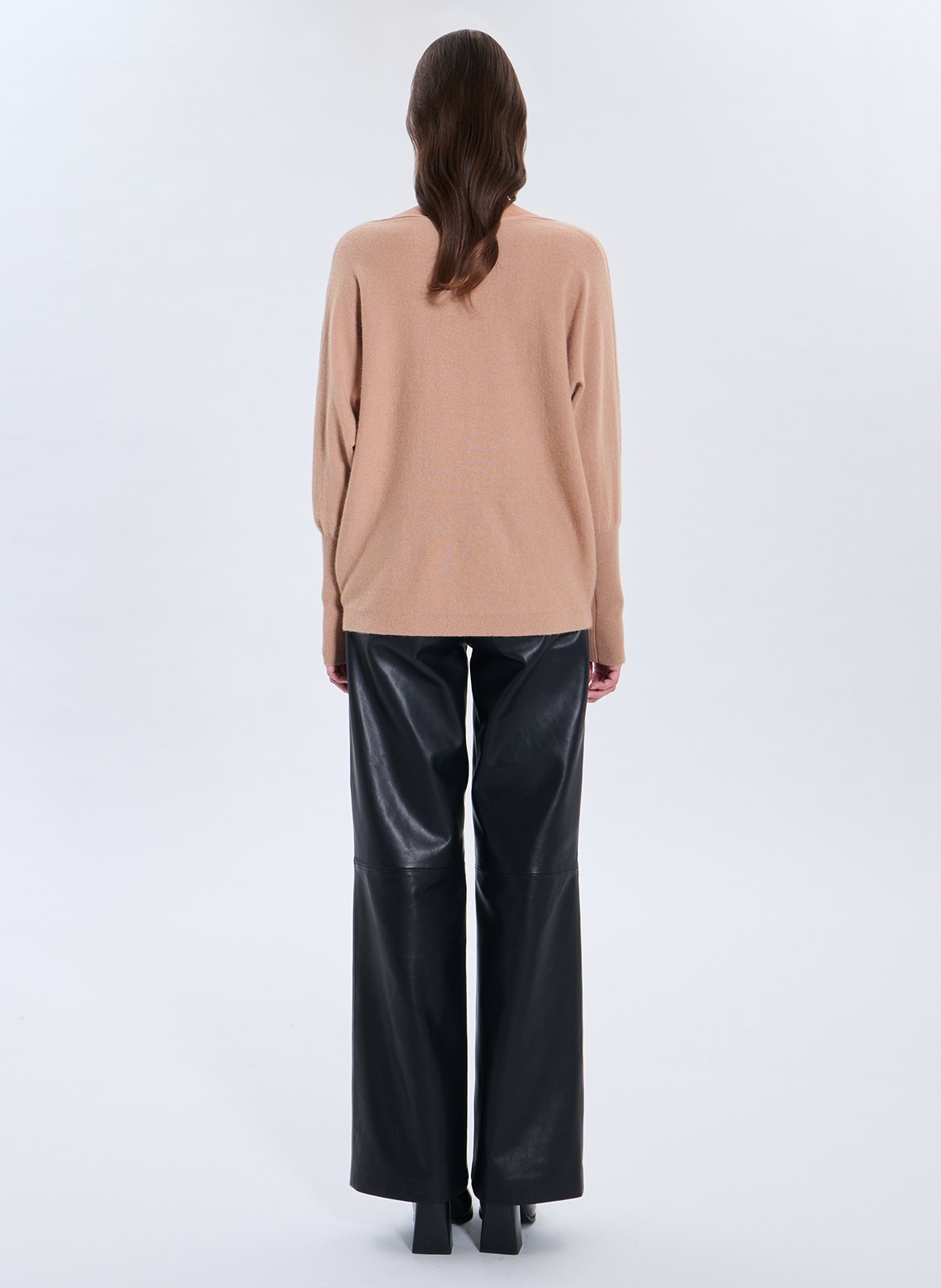 Kasjmier trui met opstaande kraag ZAPA Bruin