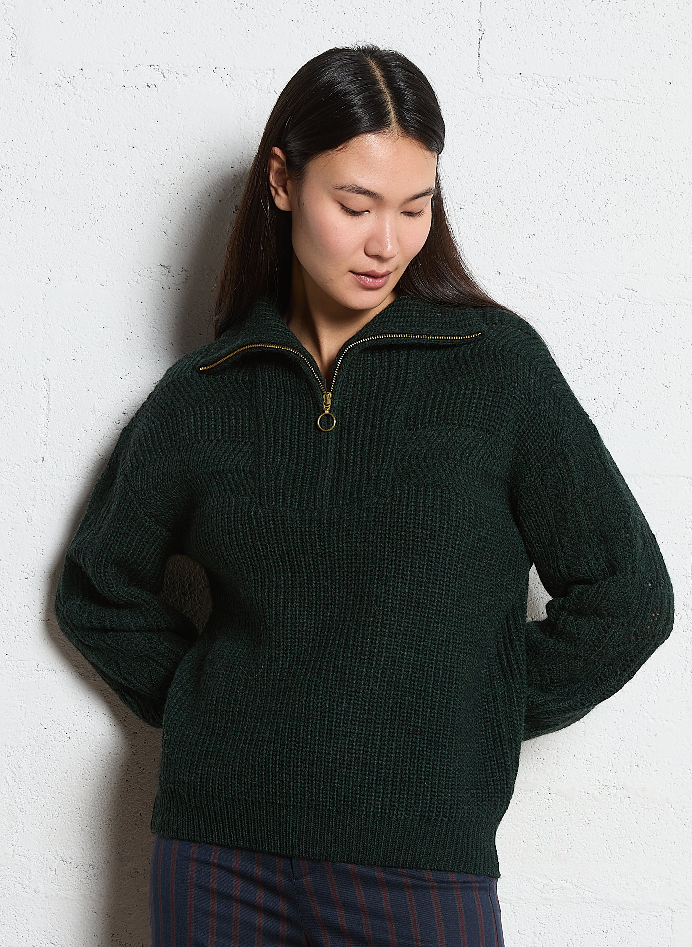 Pull oversize col camionneur  I CODE Vert