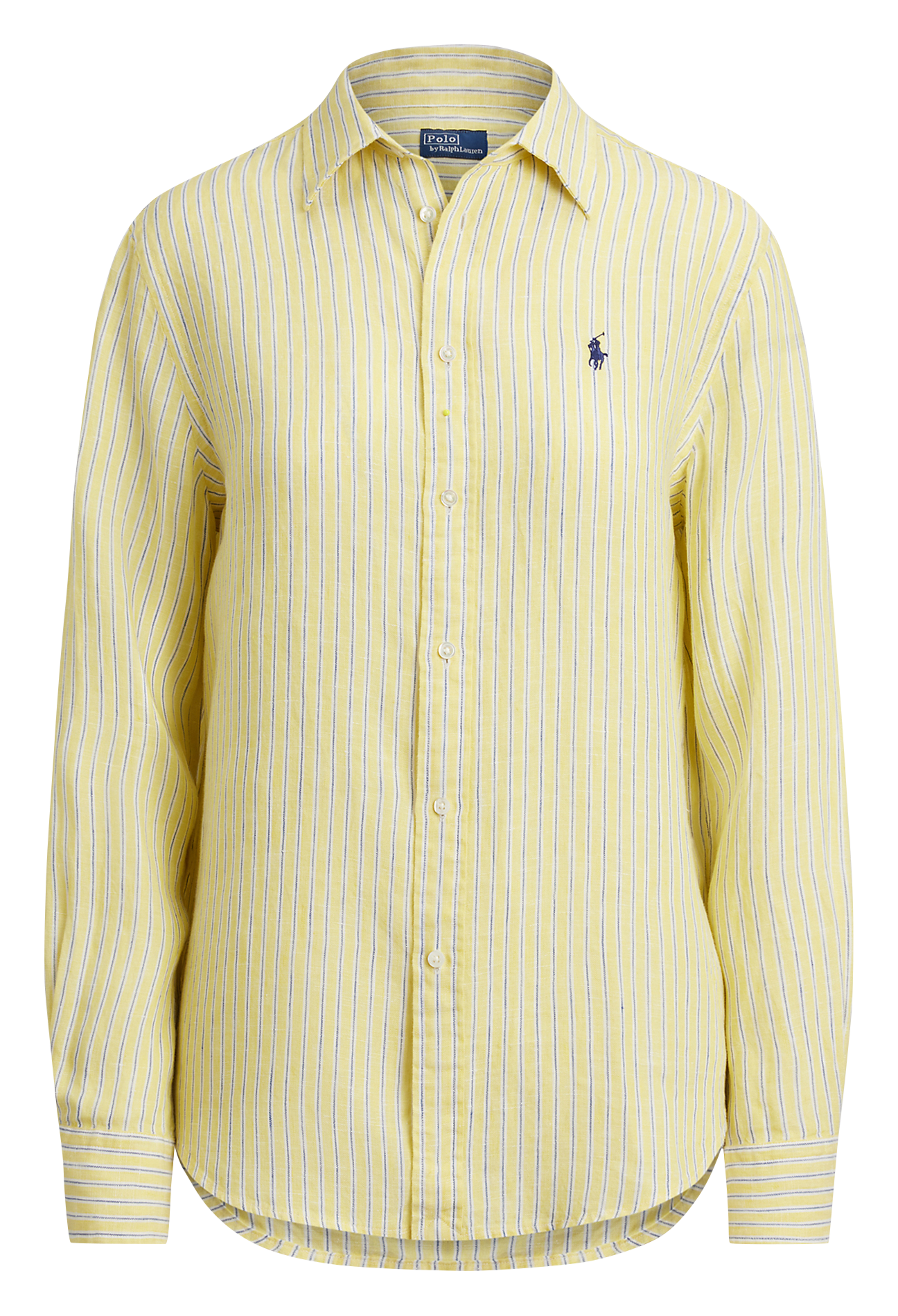 Recht, linnen overhemd met klassieke kraag POLO RALPH LAUREN Geel