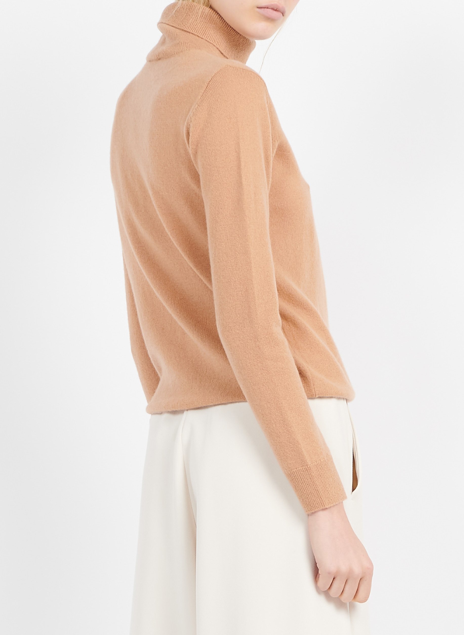 Cashmere straight-cut turtleneck sweater CAROLL Brown