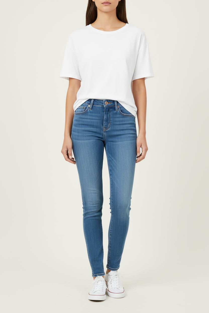 Cropped slim jeans with studs LEVI'S - Seconde main Blue
