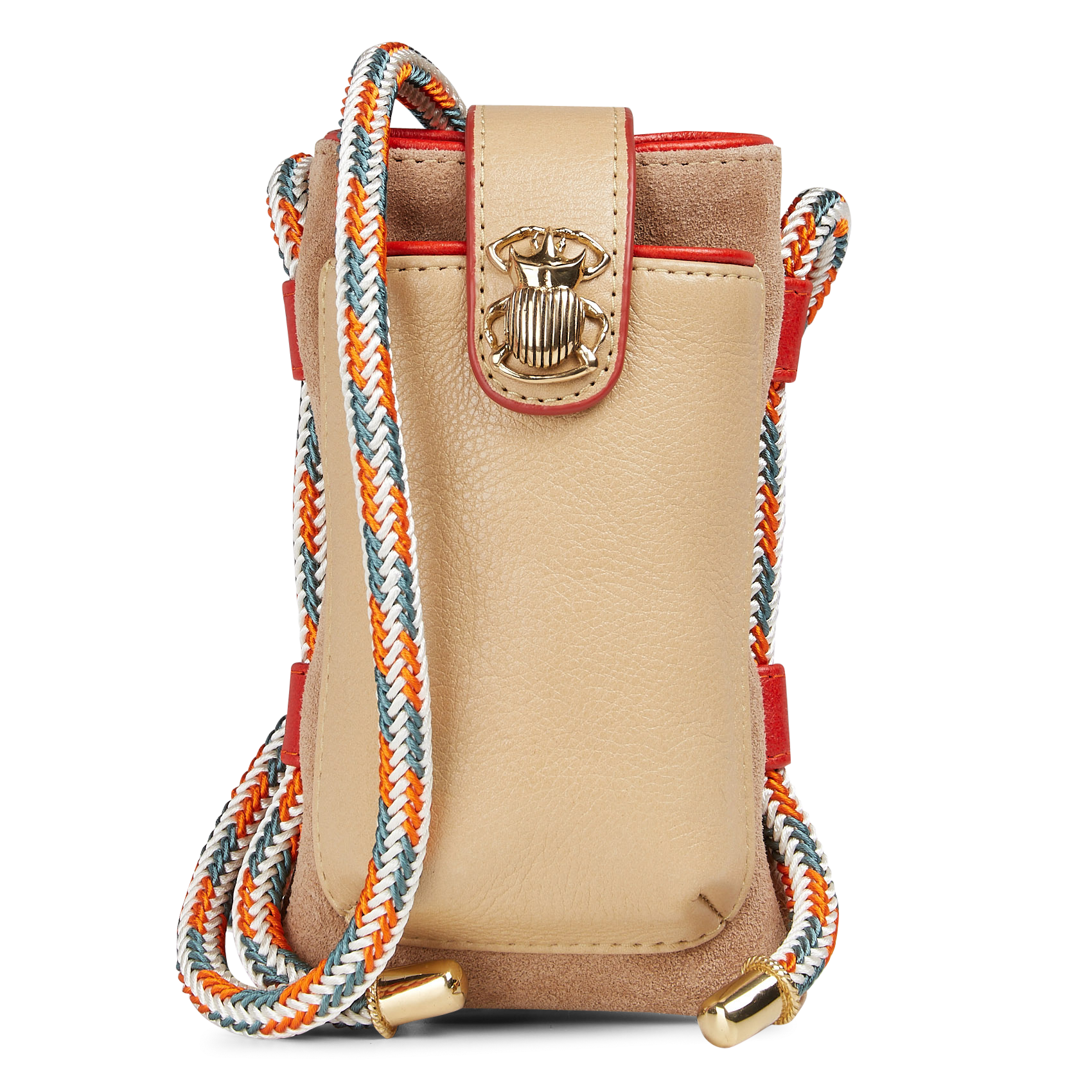 Handytasche aus Leder CLARIS VIROT Beige