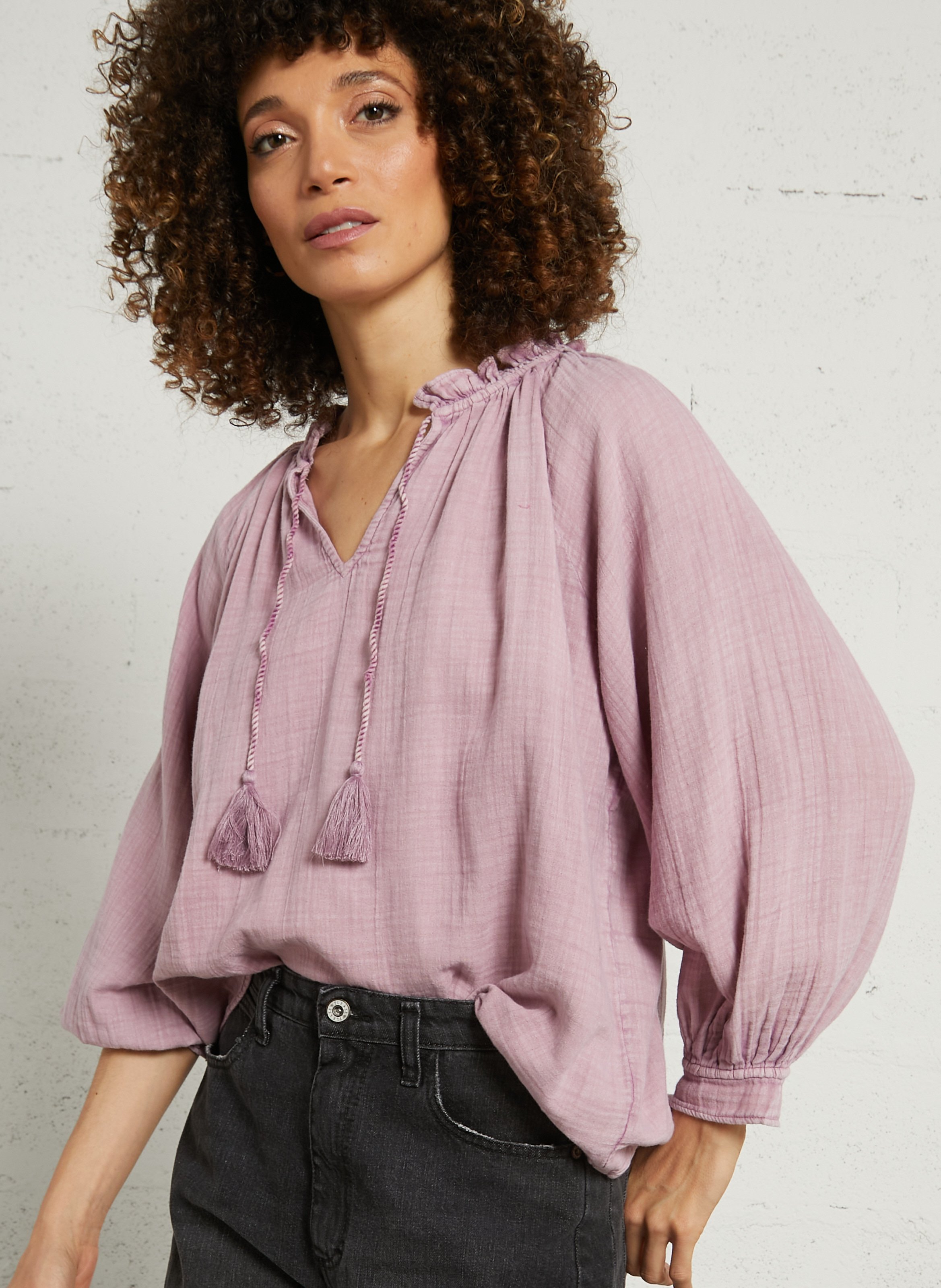 Blouse col V en coton LA PETITE ETOILE