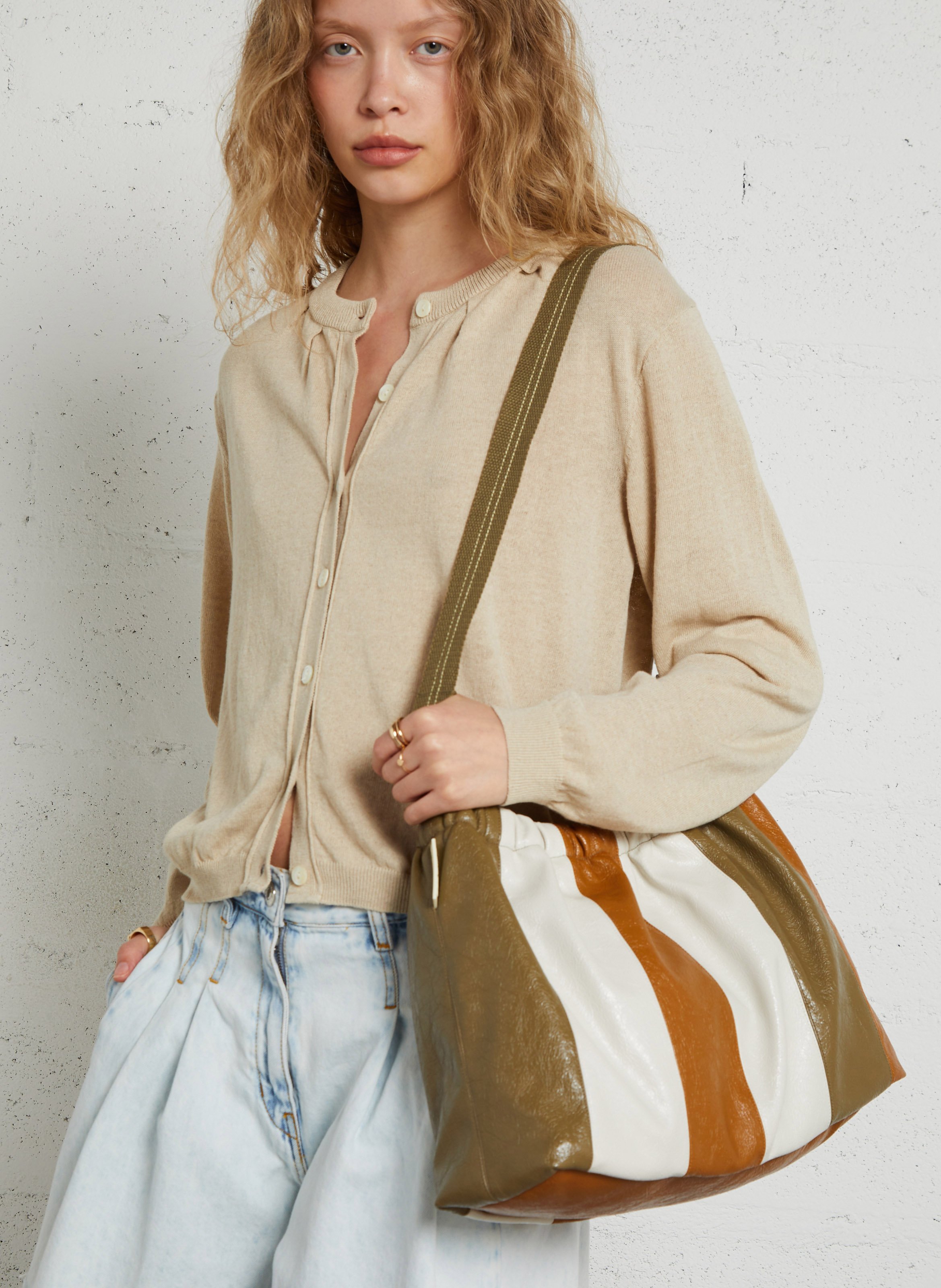 Faux leather handbag BELLEROSE Blue