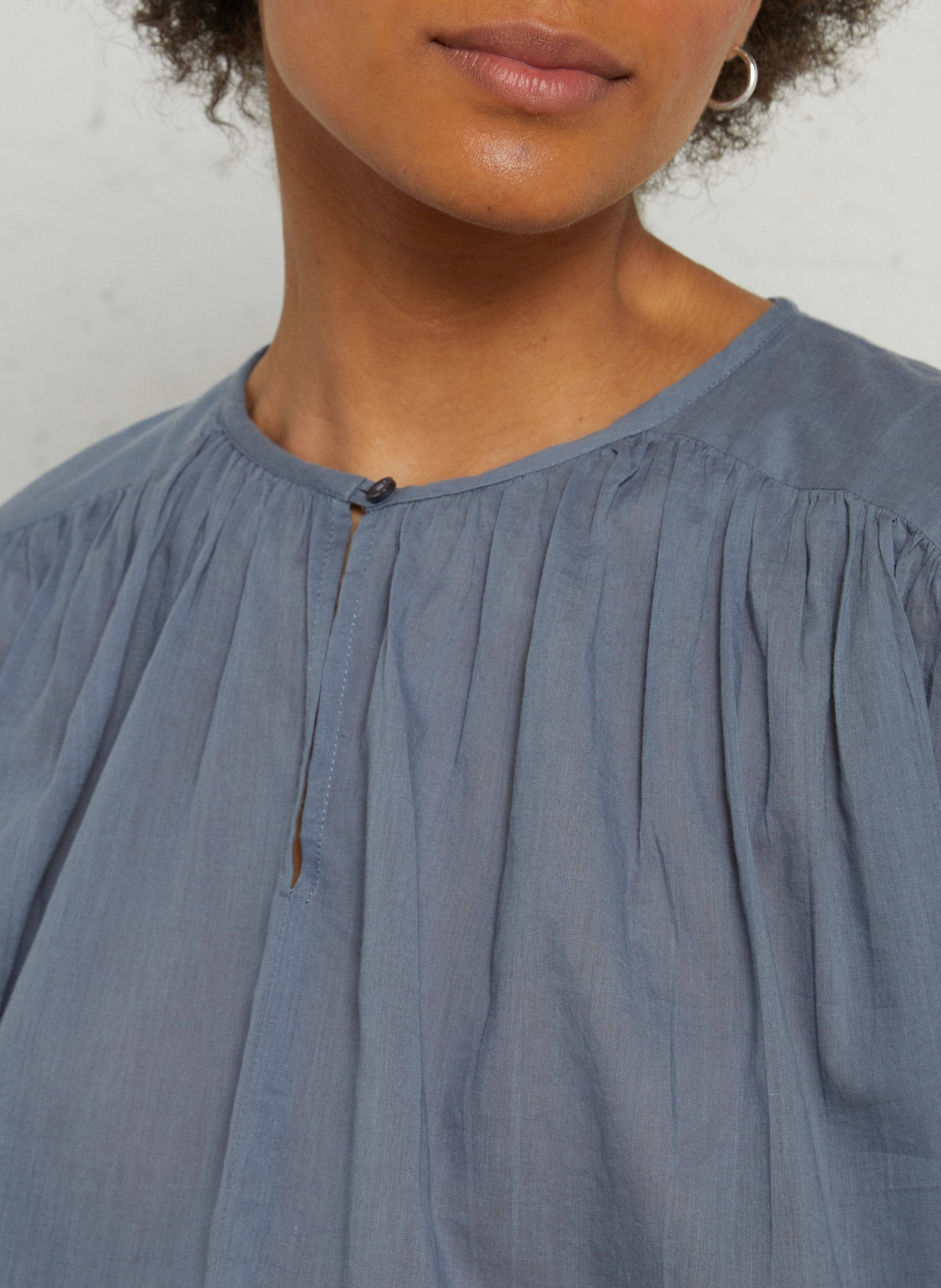 Loose-fit cotton blouse SUD EXPRESS Blue