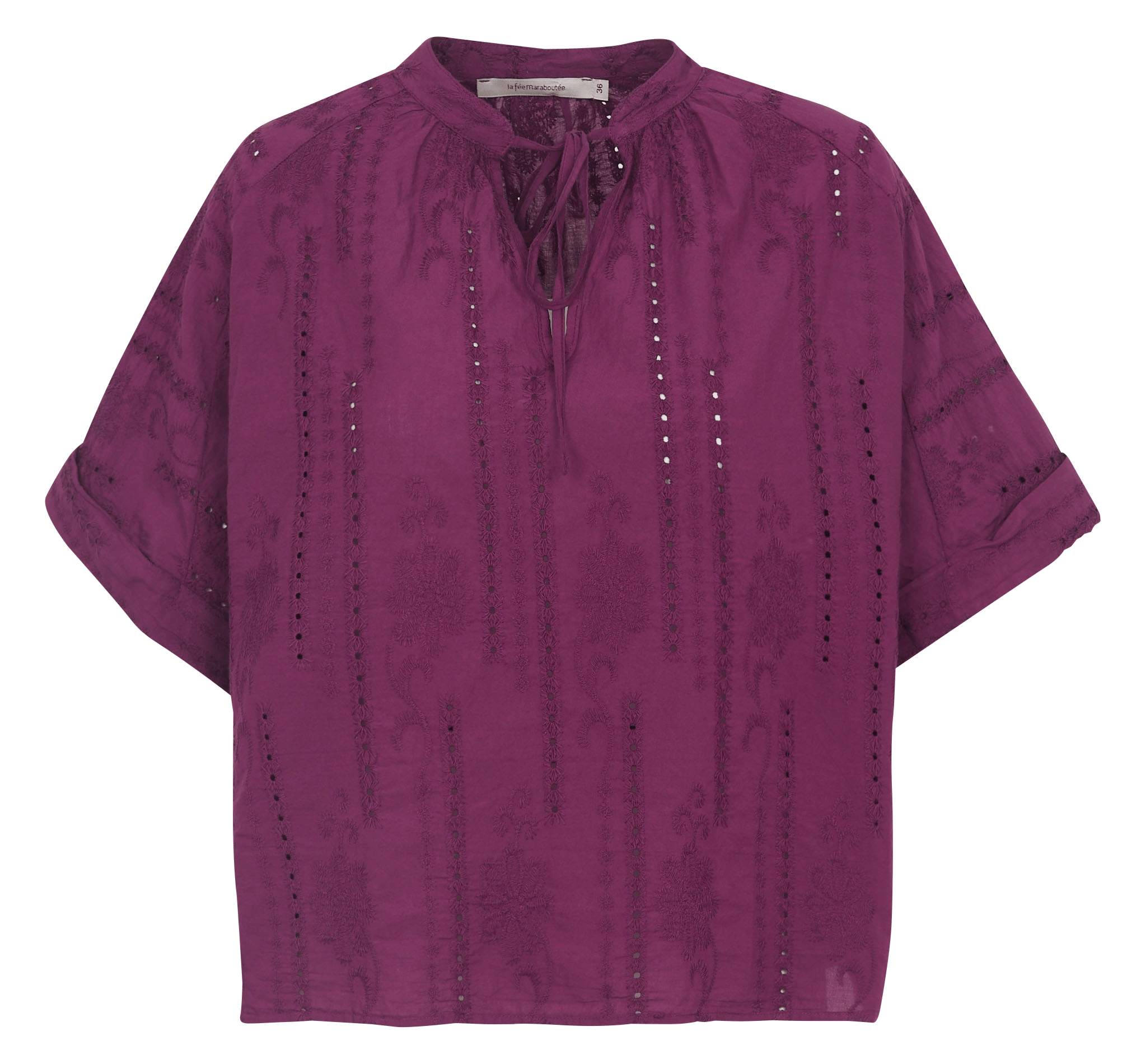 Ruimvallende, katoenen blouse LA FEE MARABOUTEE Violet