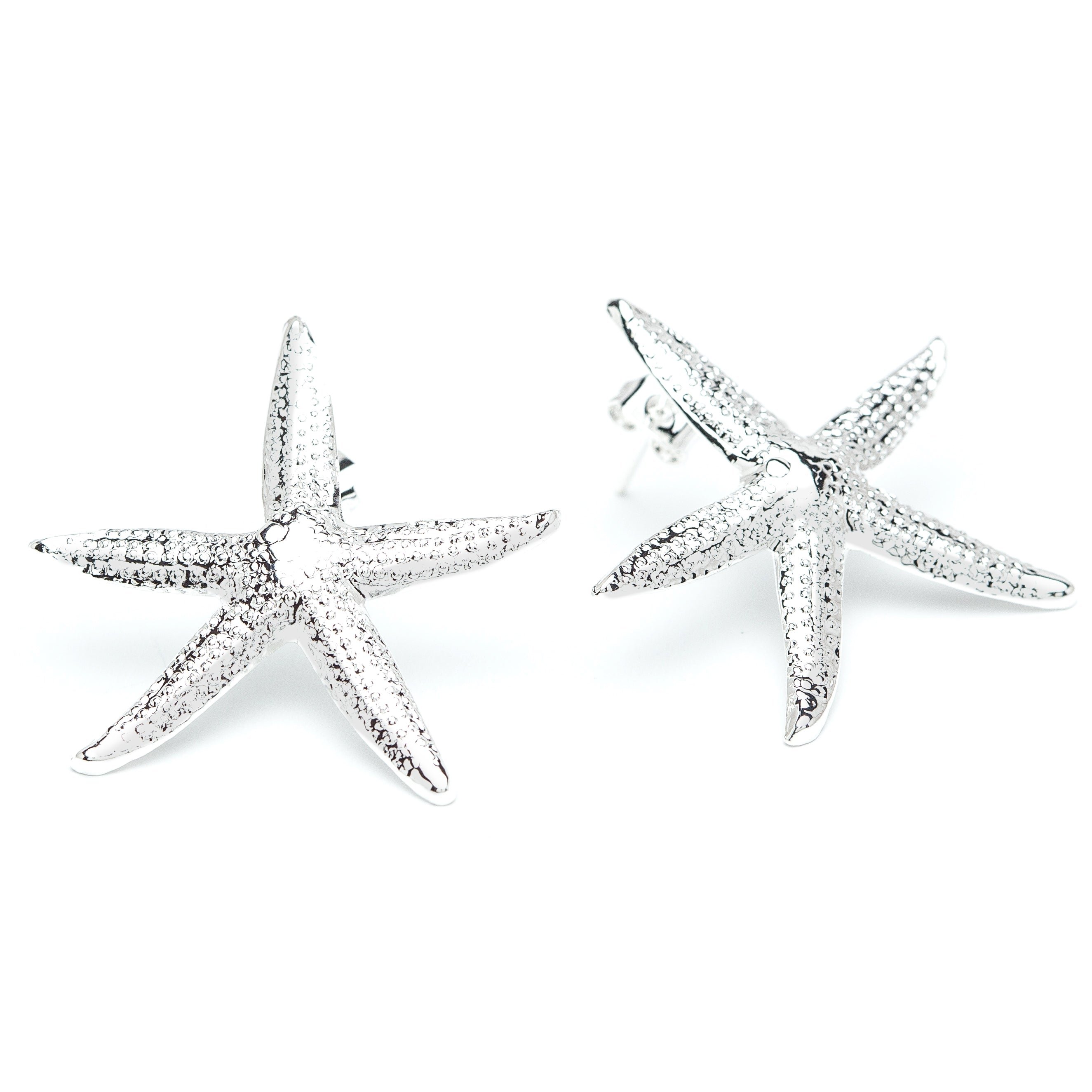 Large star stud earrings silver-plated MONSIEUR SIMONE