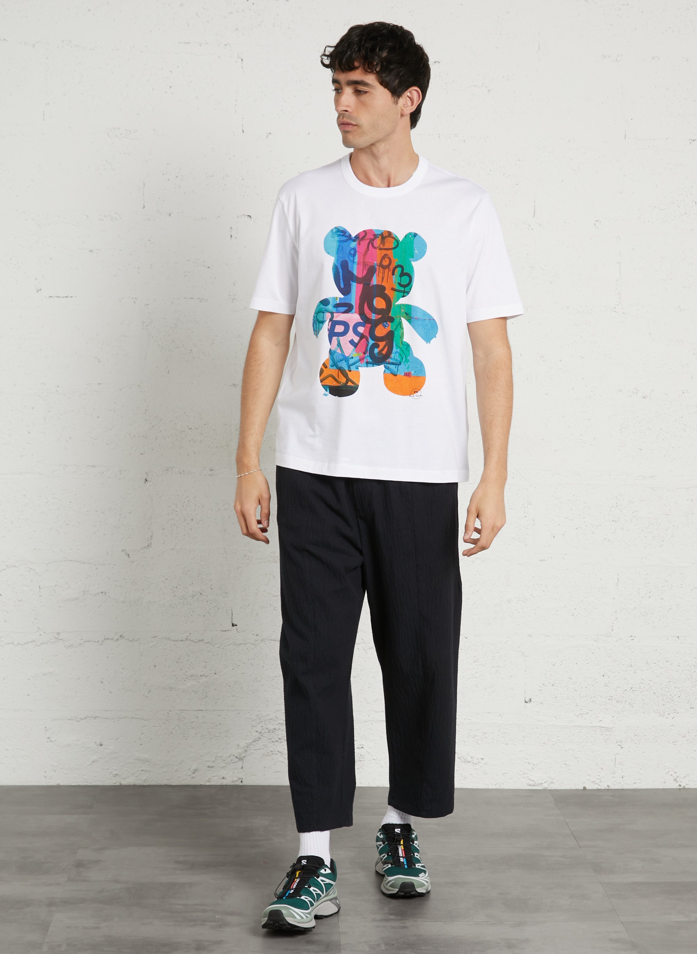 Camiseta recta cuello redondo de algodón orgánico PAUL SMITH Blanco