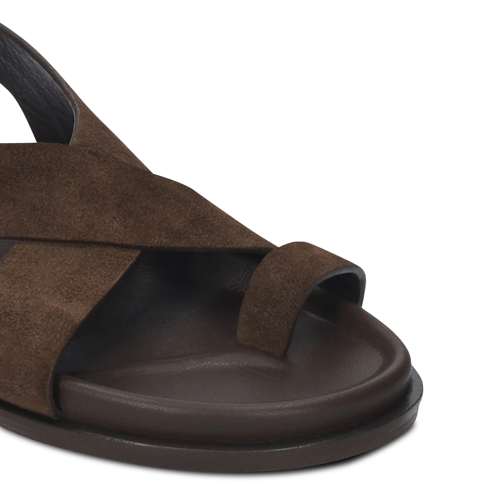 Sandales plates à lanières en daim BIBI LOU Marron