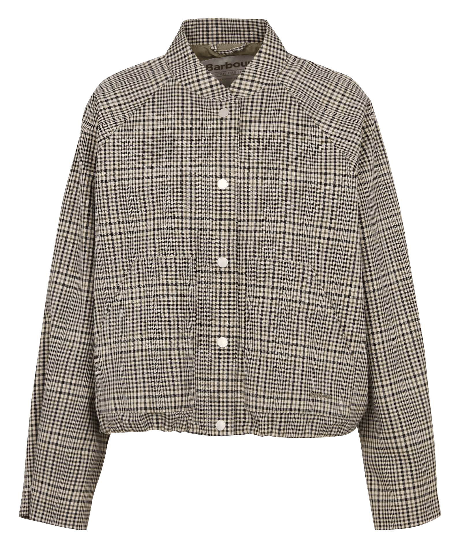 Blouson court boutonné à carreaux BARBOUR Kaki