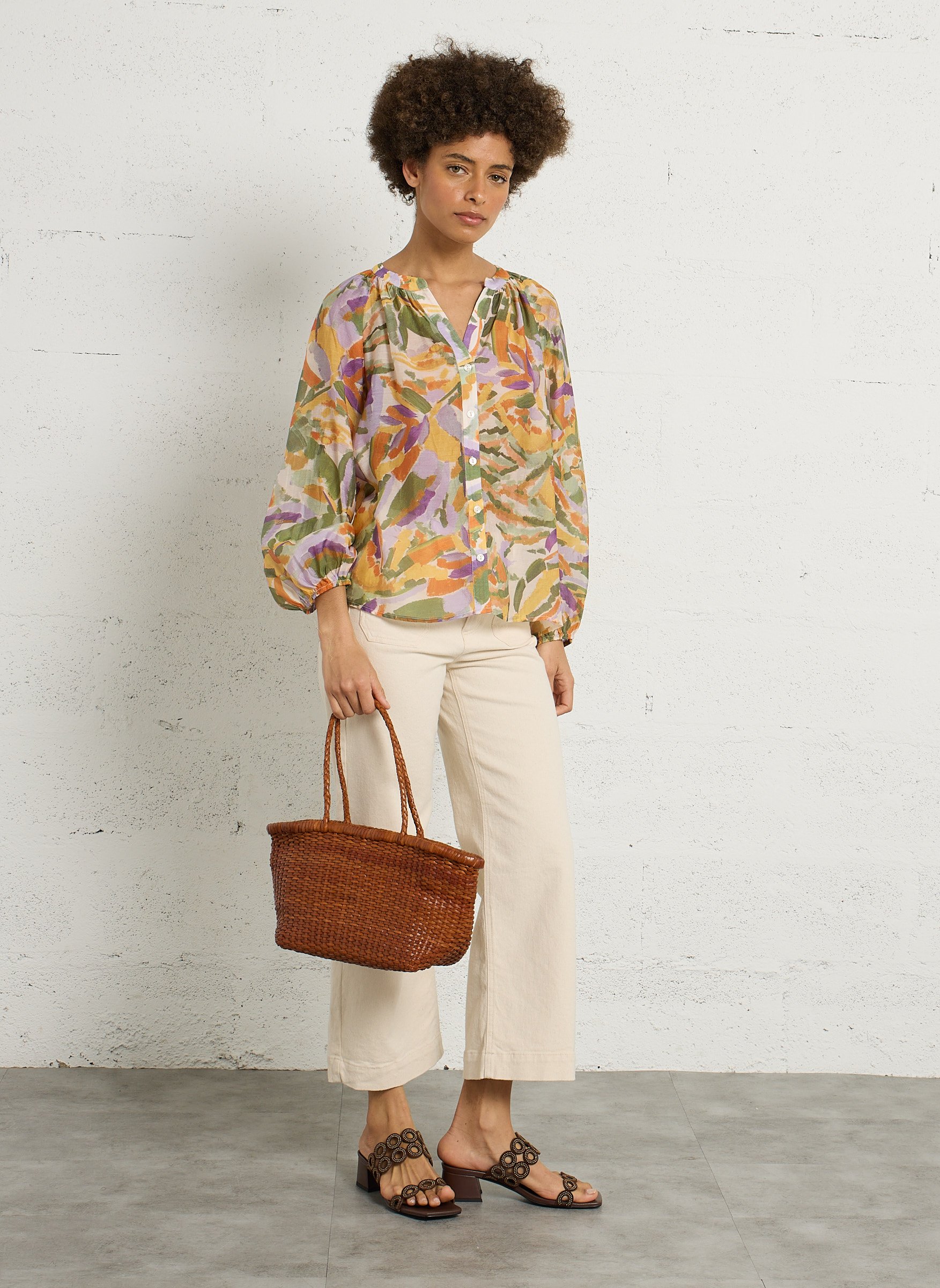 Chemise ample col tunisien SEE U SOON Kaki