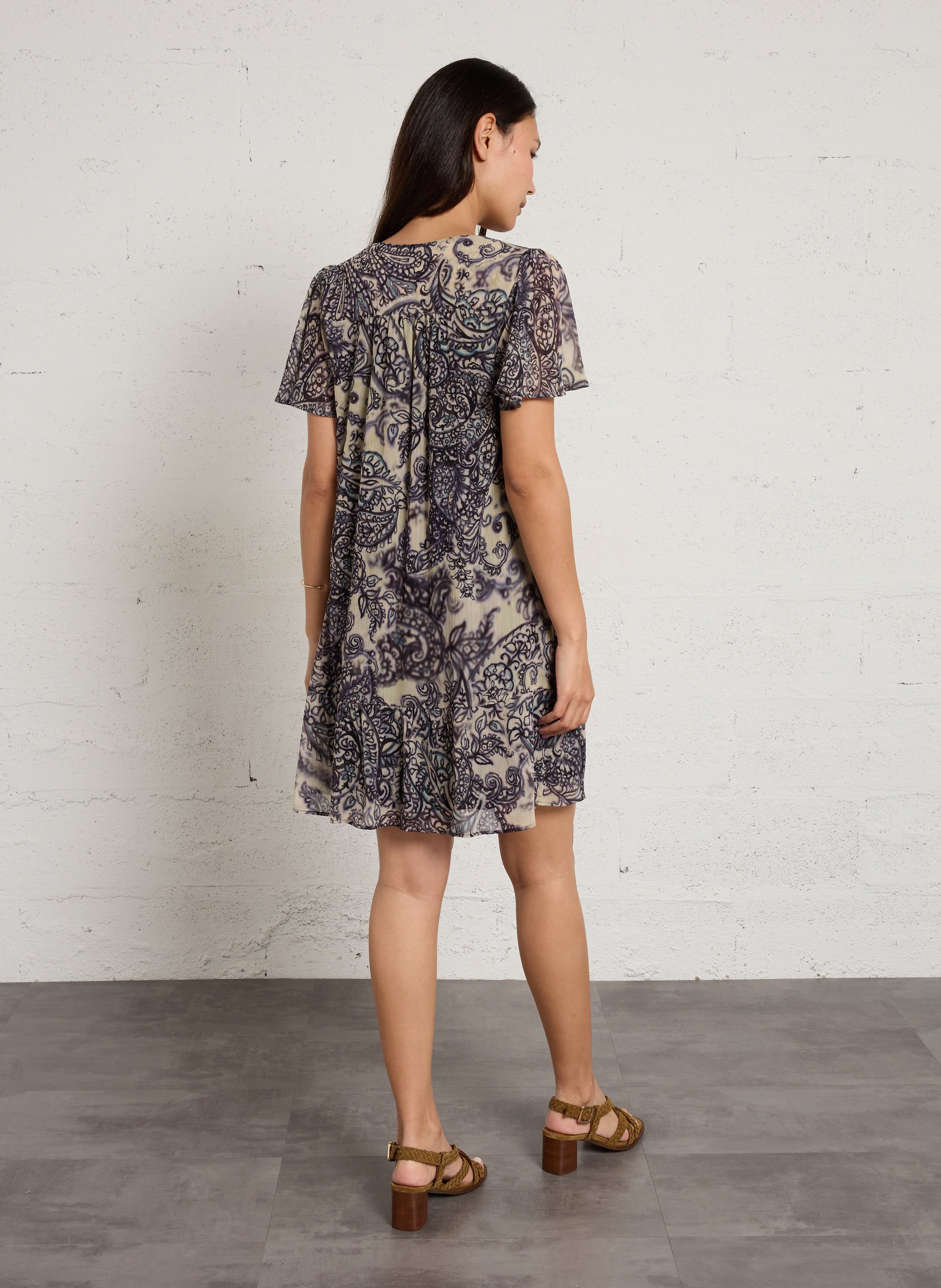 Kurzes Kleid mit Print SUD EXPRESS Blau