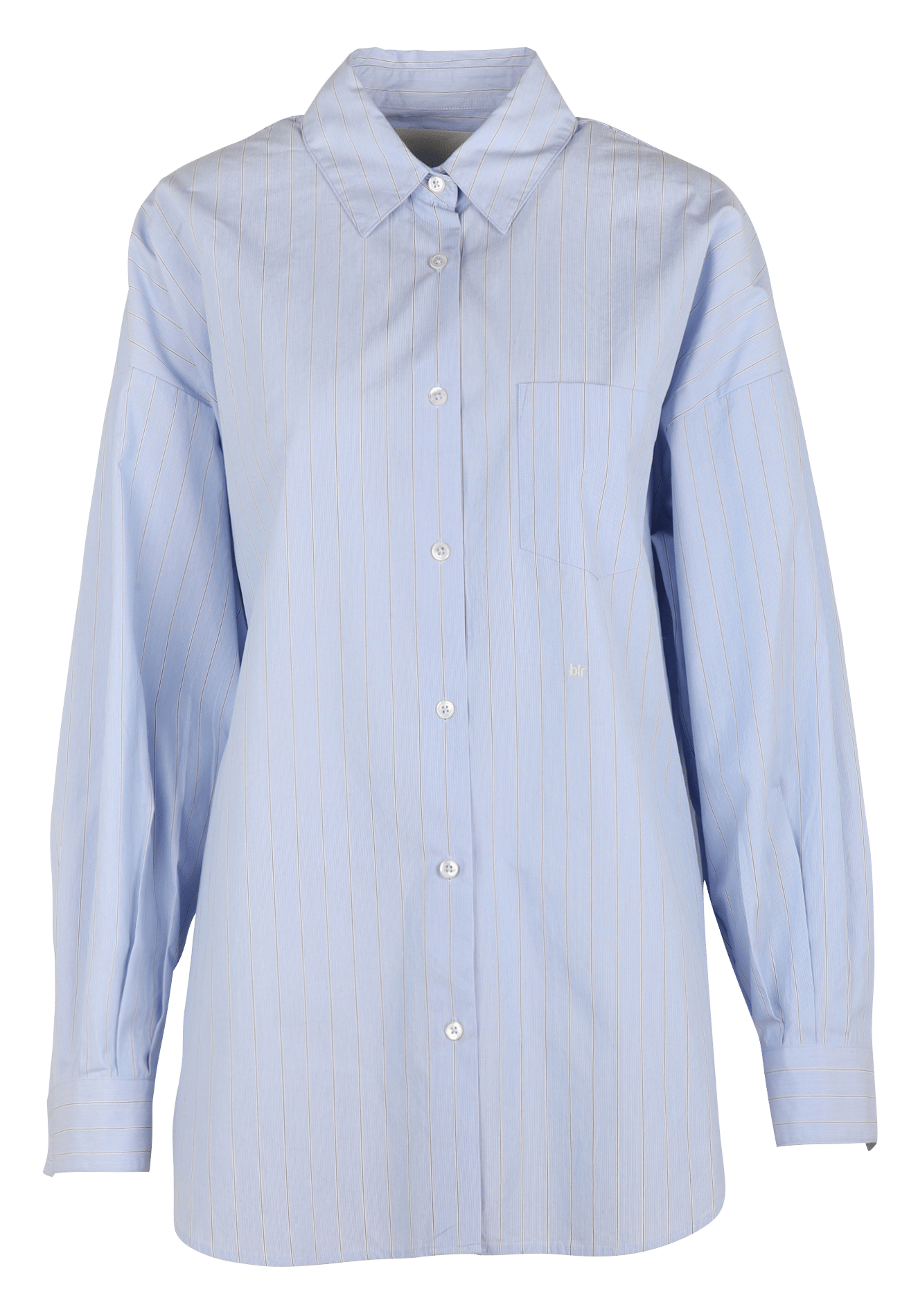 Blouse van popeline met geweven strepen Raquel BELLEROSE Blauw