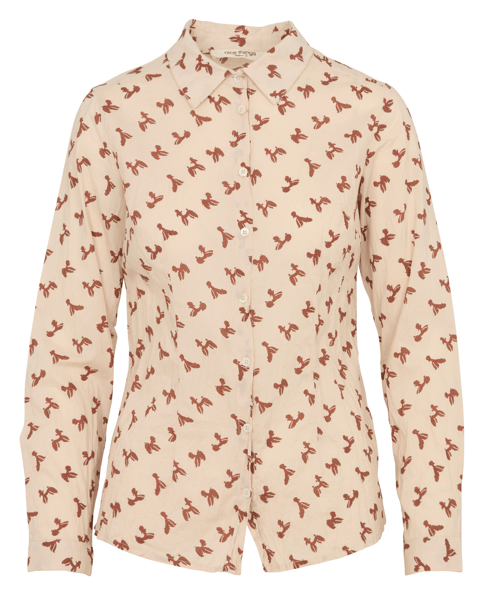 Printed cotton shirt NICE THINGS Beige