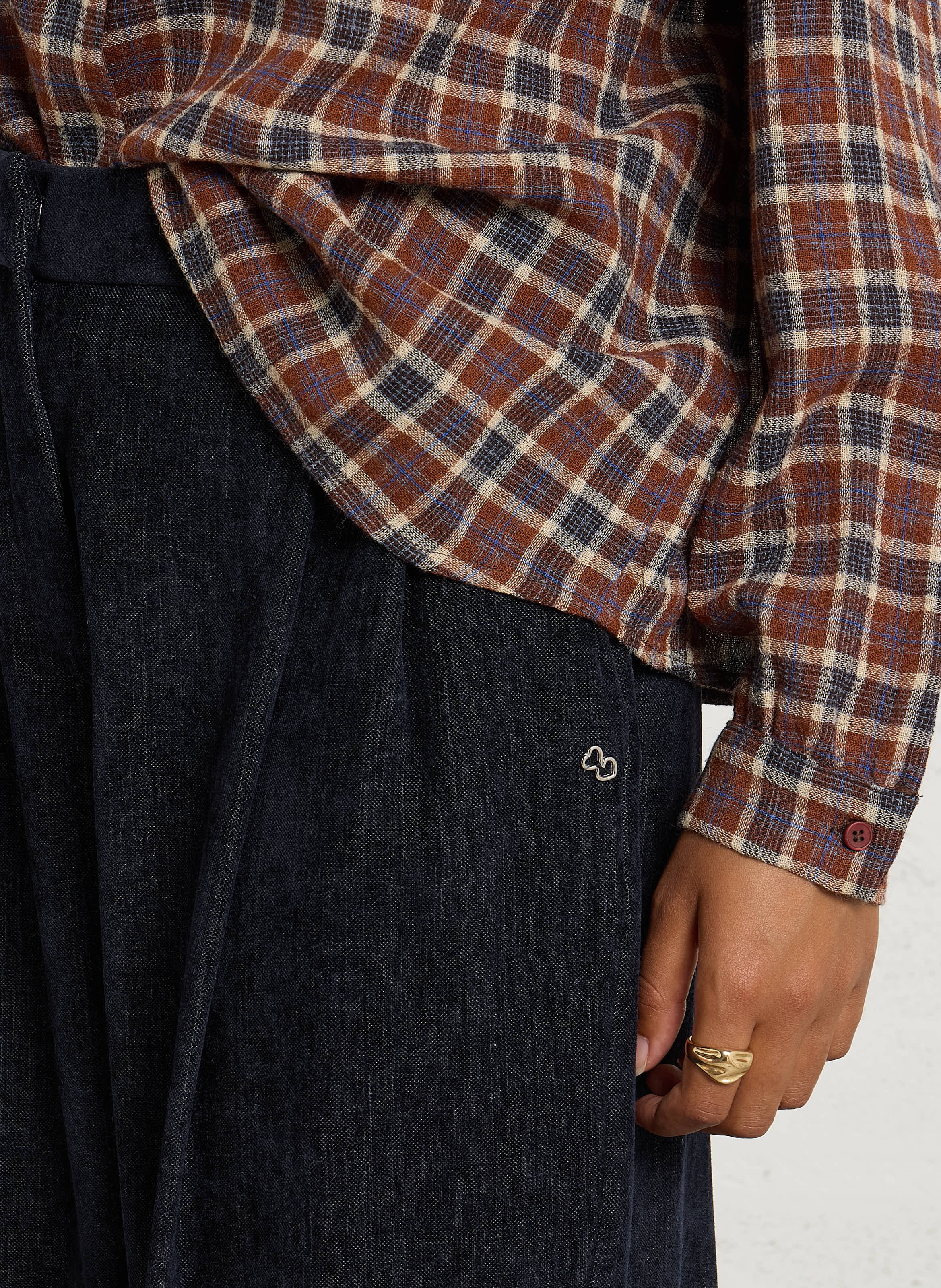 High-waisted wide-leg pants PLEASE Blue