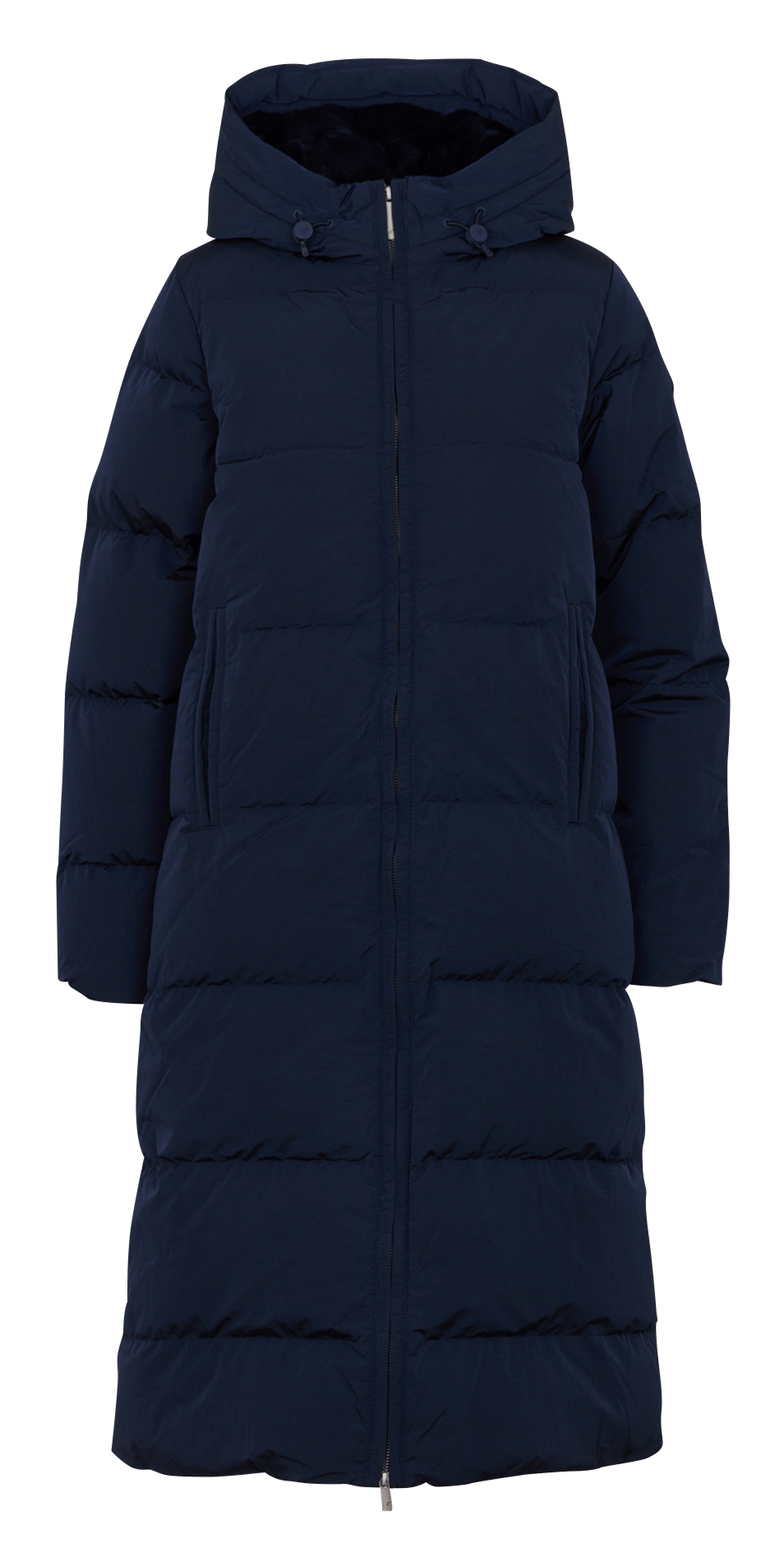 Gerade geschnittene, mittellange gesteppte Daunenjacke K-WAY Blau